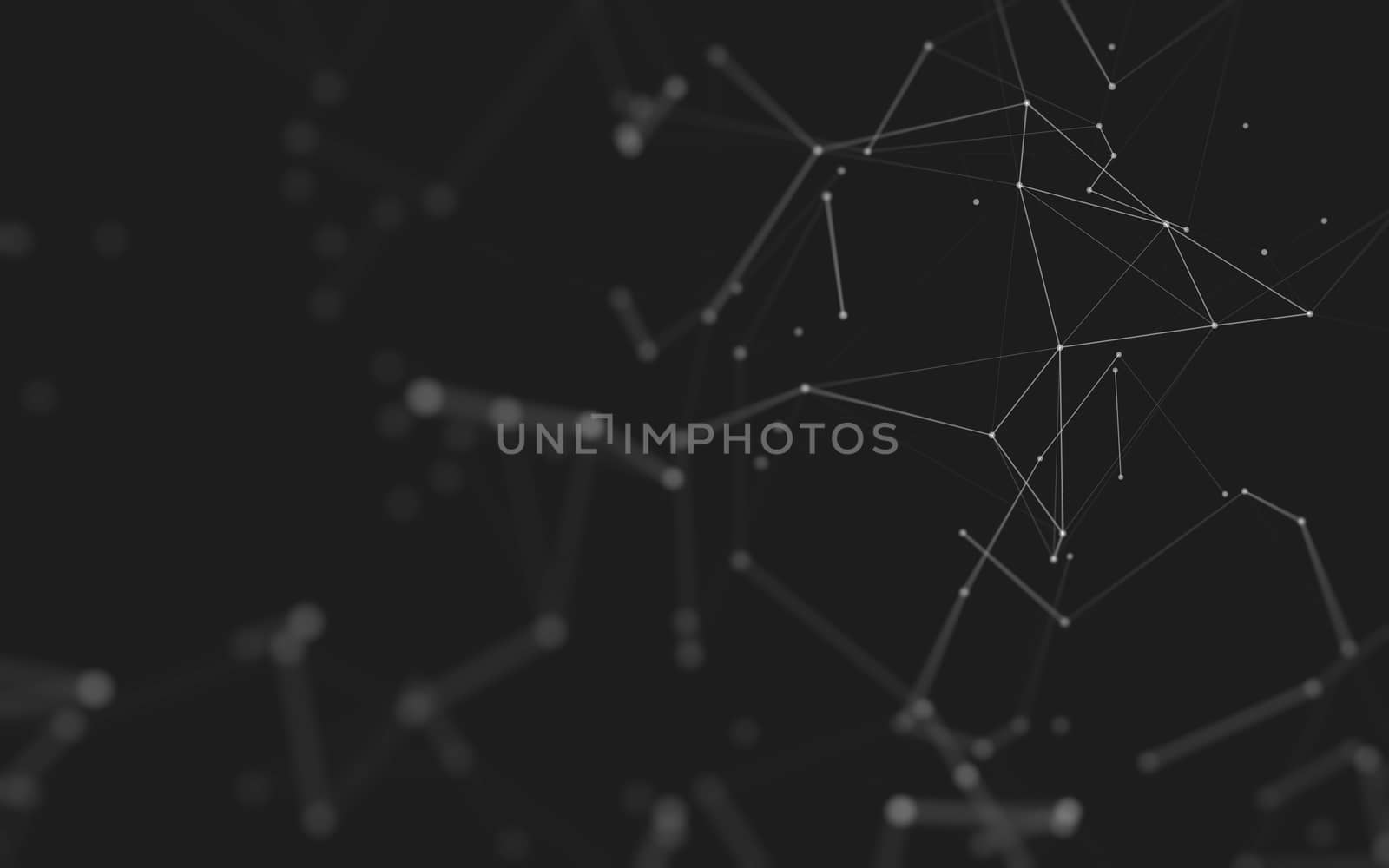 Abstract polygonal space low poly dark background with connecting dots and lines. Connection structure. 3d rendering