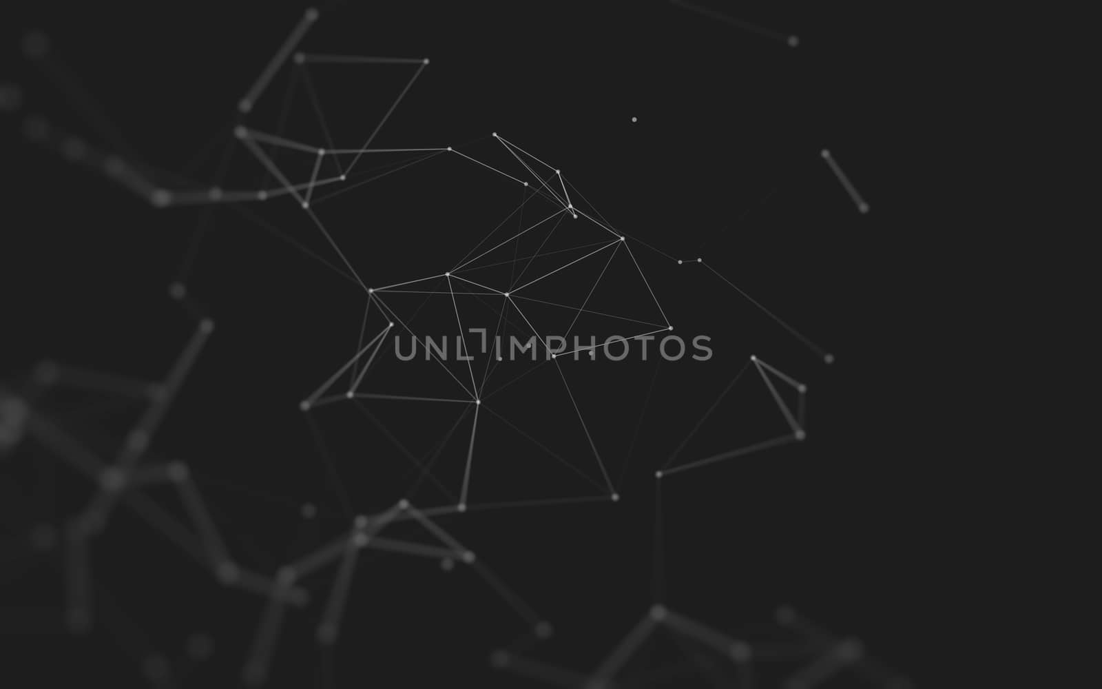 Abstract polygonal space low poly dark background with connecting dots and lines. Connection structure. 3d rendering