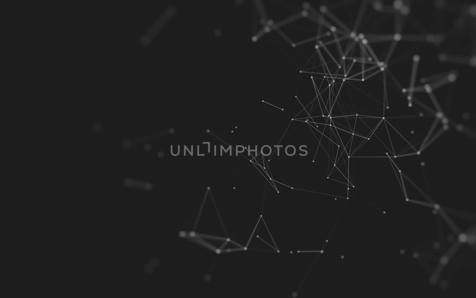 Abstract polygonal space low poly dark background, 3d rendering by teerawit