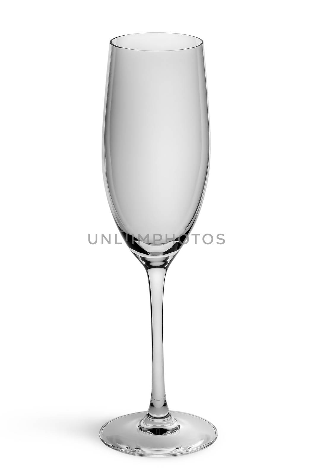 Empty champagne glass top view by Cipariss