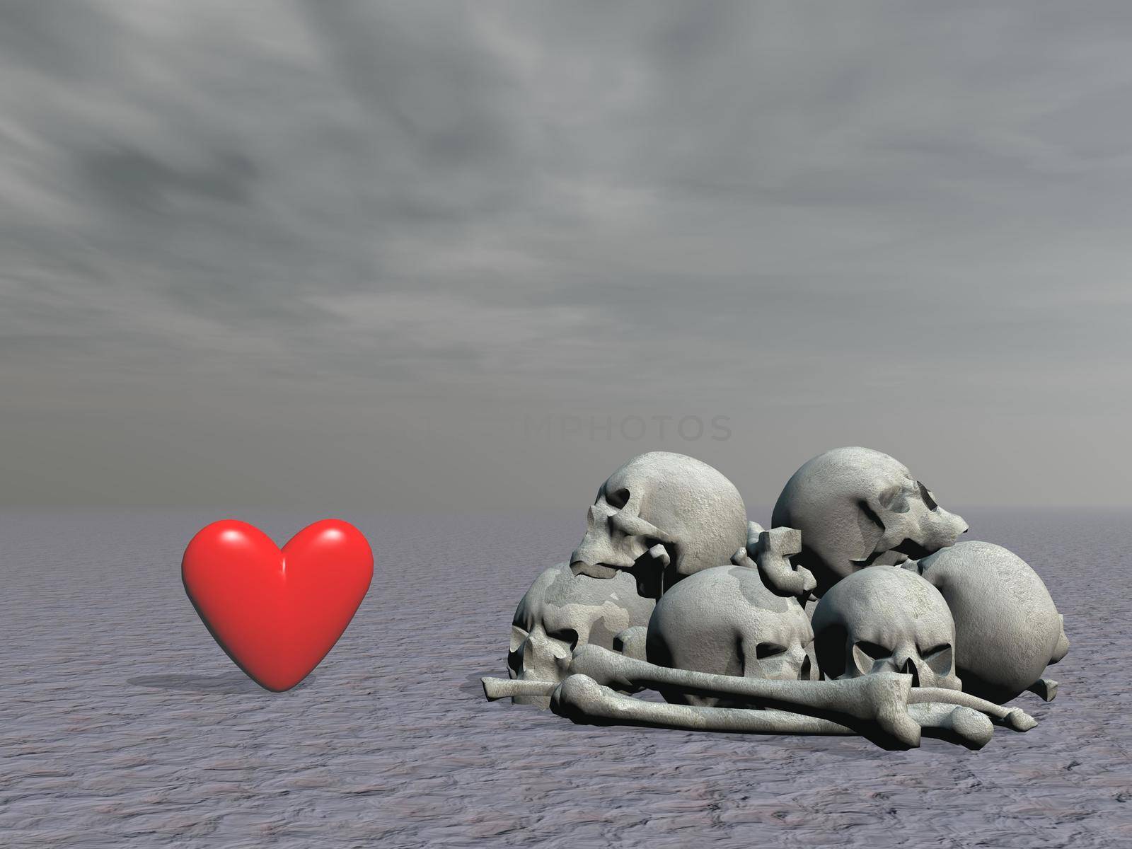 love and death - 3d rendering by mariephotos