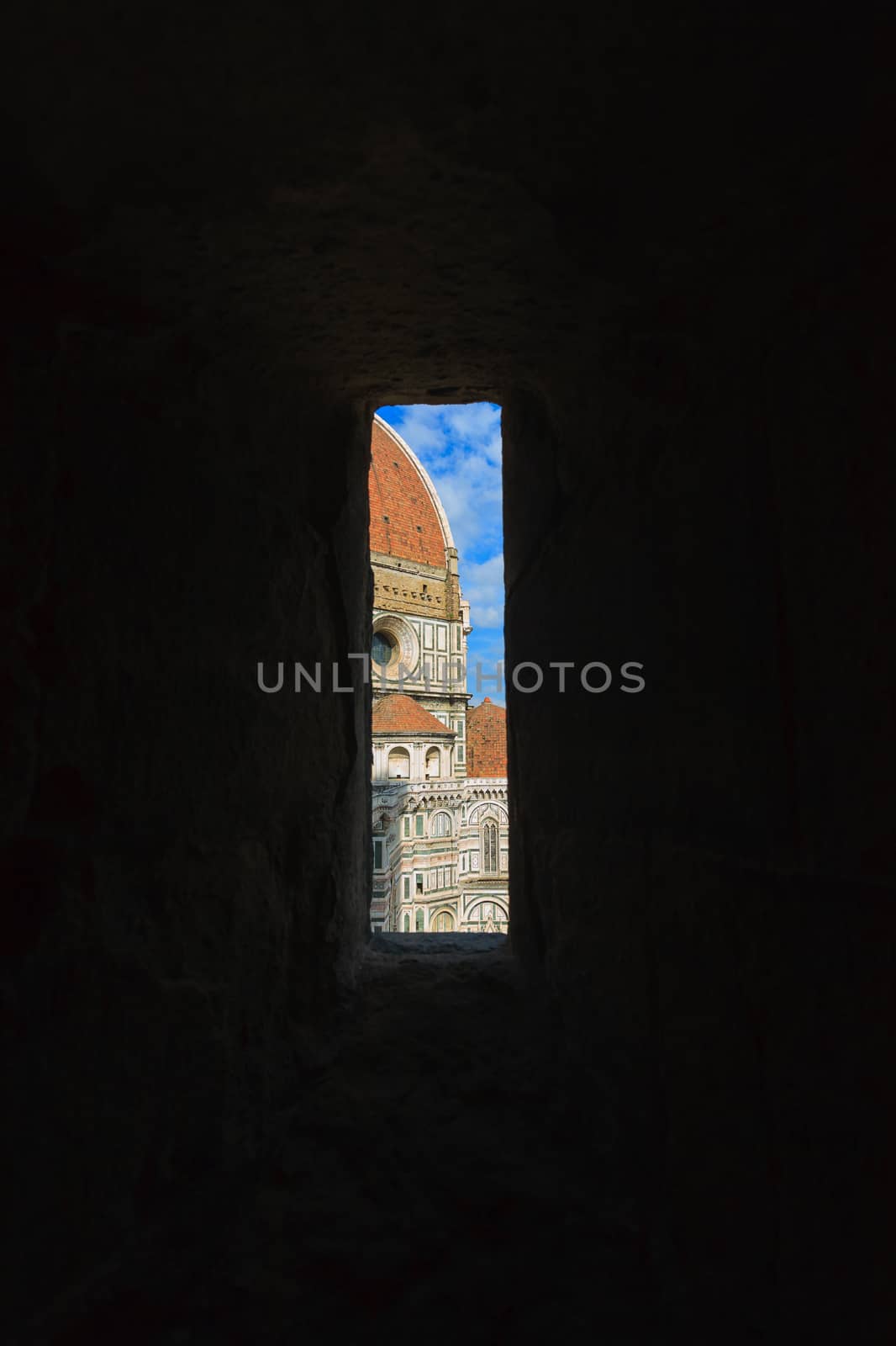 Florence Cathedral from Giotto's bell tower, Italian panorama.