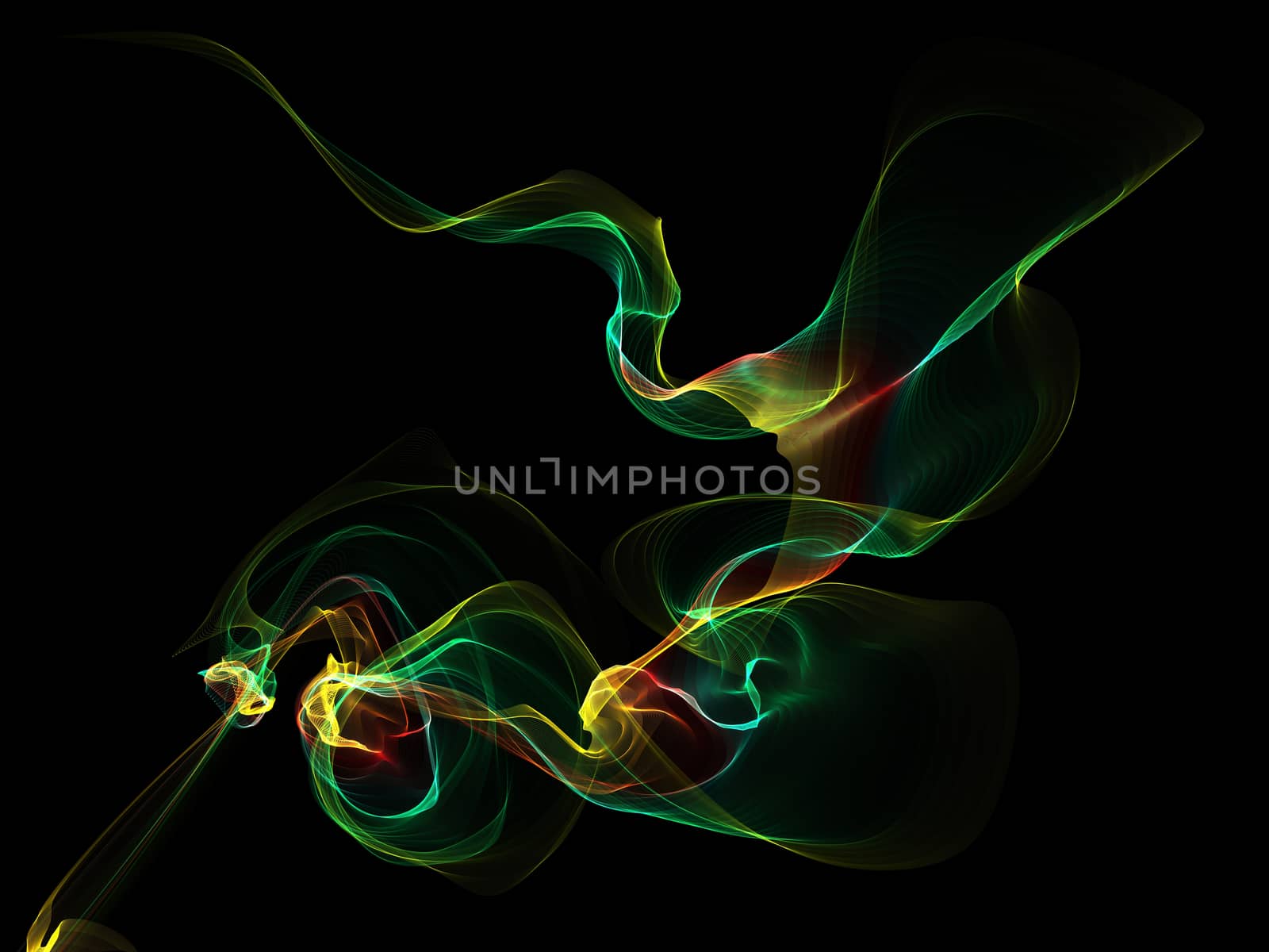 Dark abstract background with a glowing abstract waves, abstract background