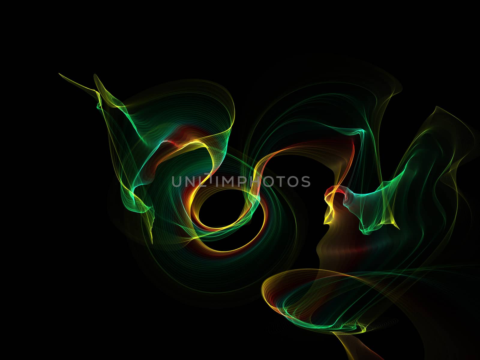 Dark abstract background with a glowing abstract waves by teerawit