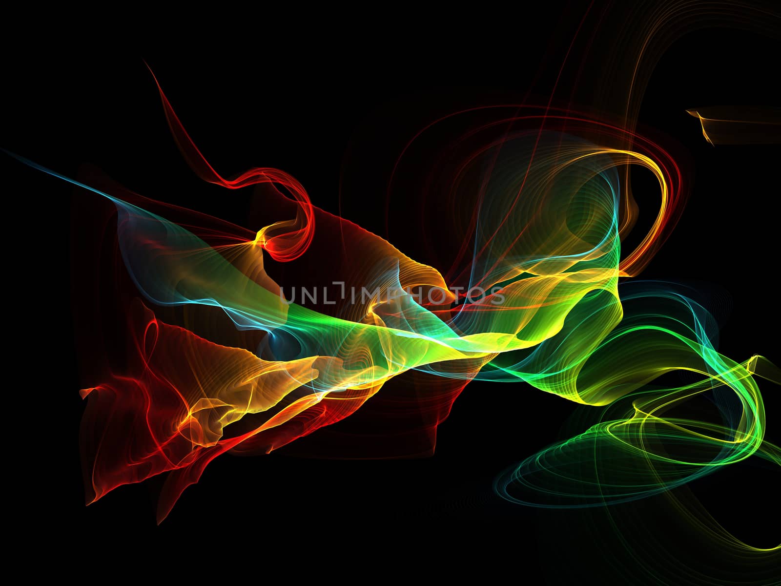 Dark abstract background with a glowing abstract waves by teerawit