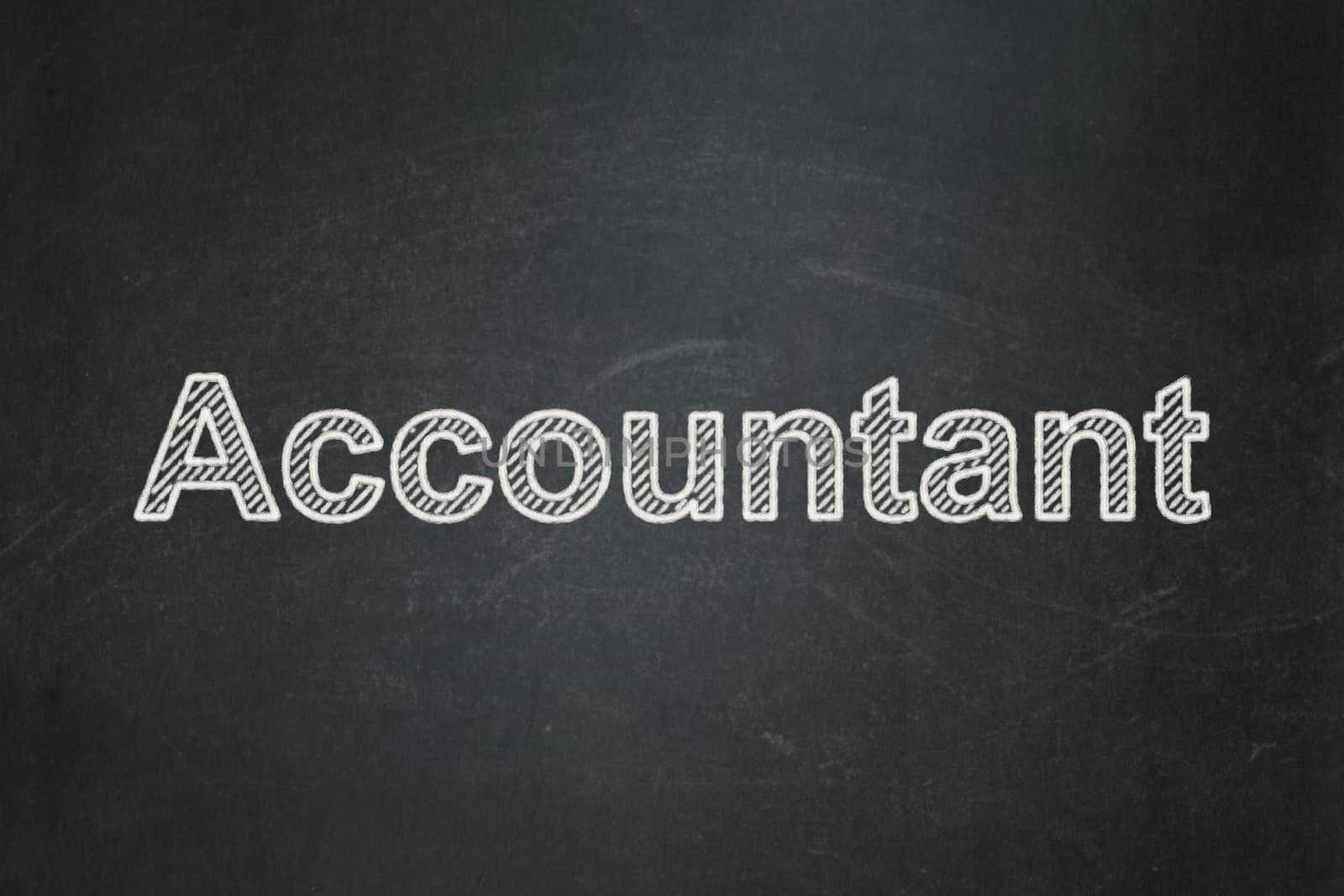 Money concept: Accountant on chalkboard background by maxkabakov