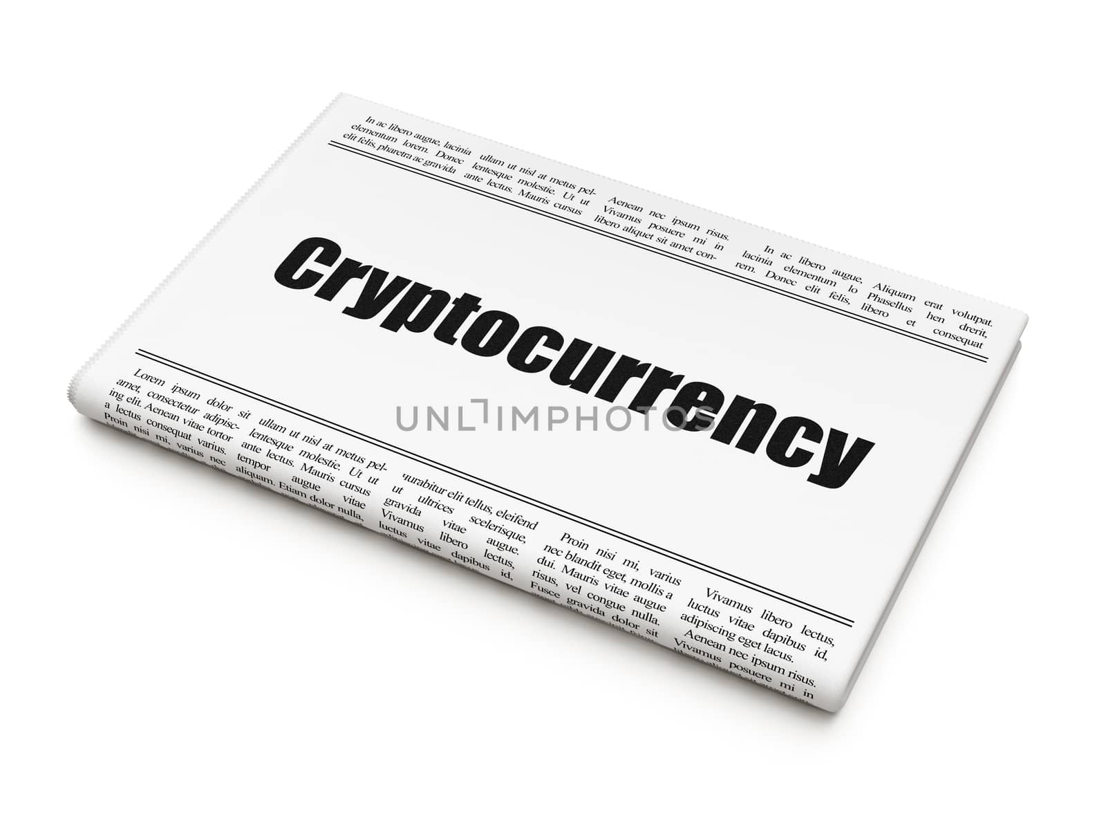 Banking concept: newspaper headline Cryptocurrency by maxkabakov