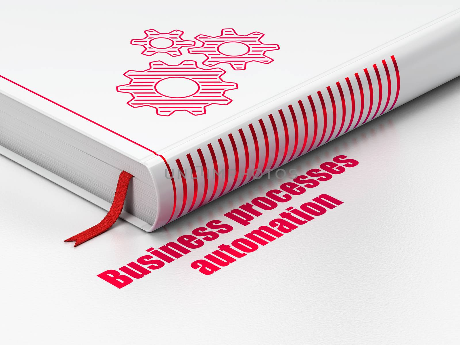 Finance concept: book Gears, Business Processes Automation on white background by maxkabakov