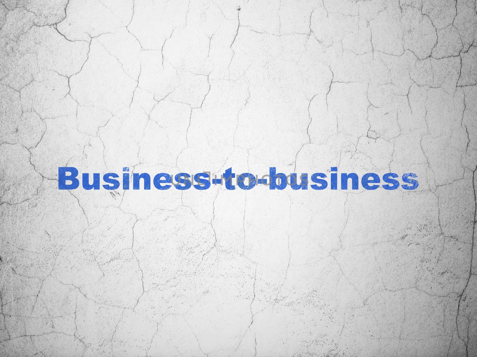 Business concept: Blue Business-to-business on textured concrete wall background