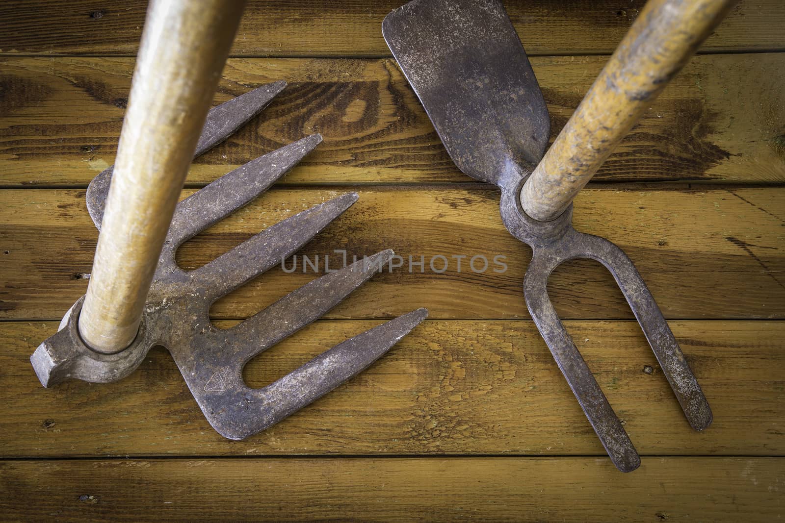 Group of  old oxide vintage tools. 