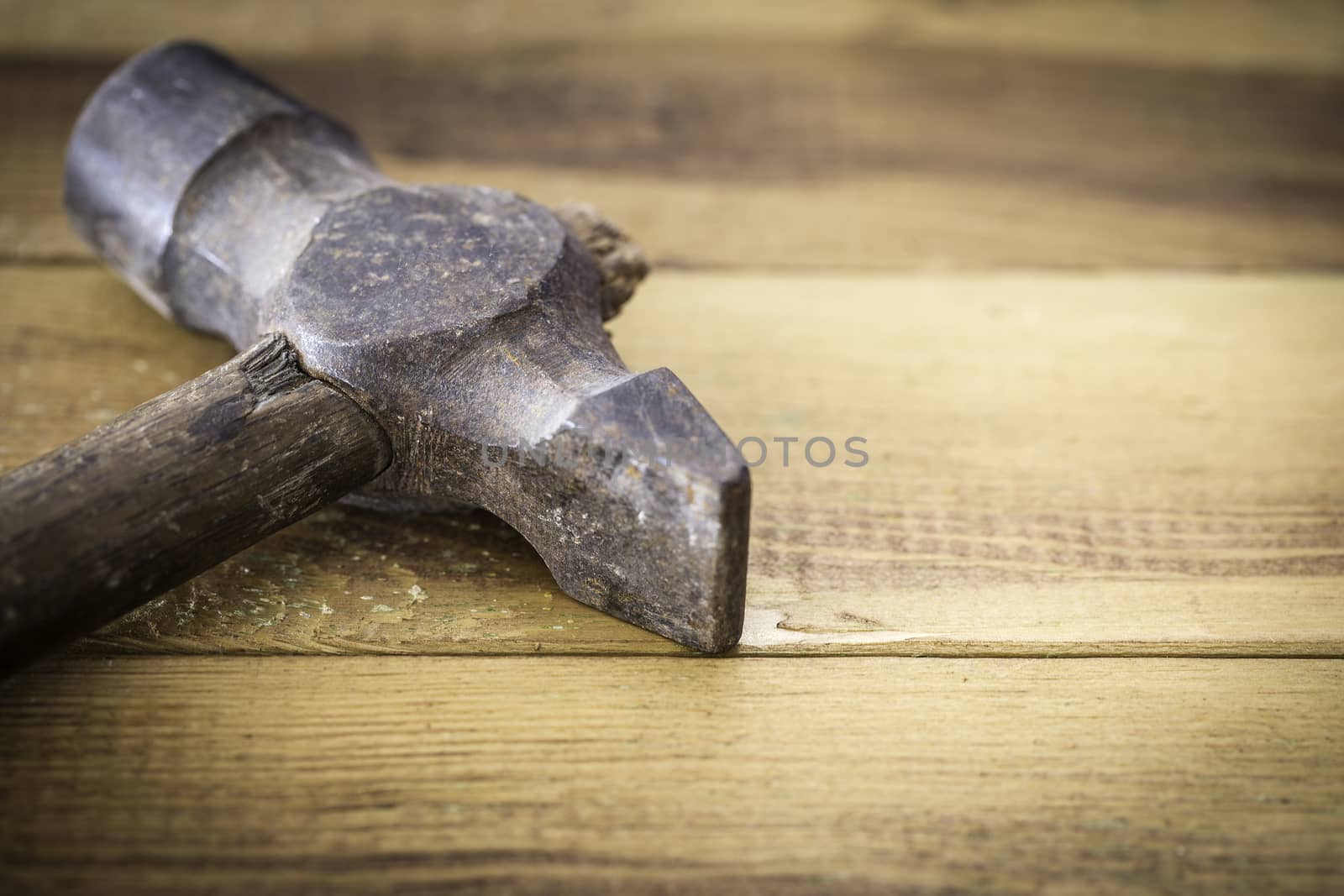 Group of  old oxide vintage tools. Hammers