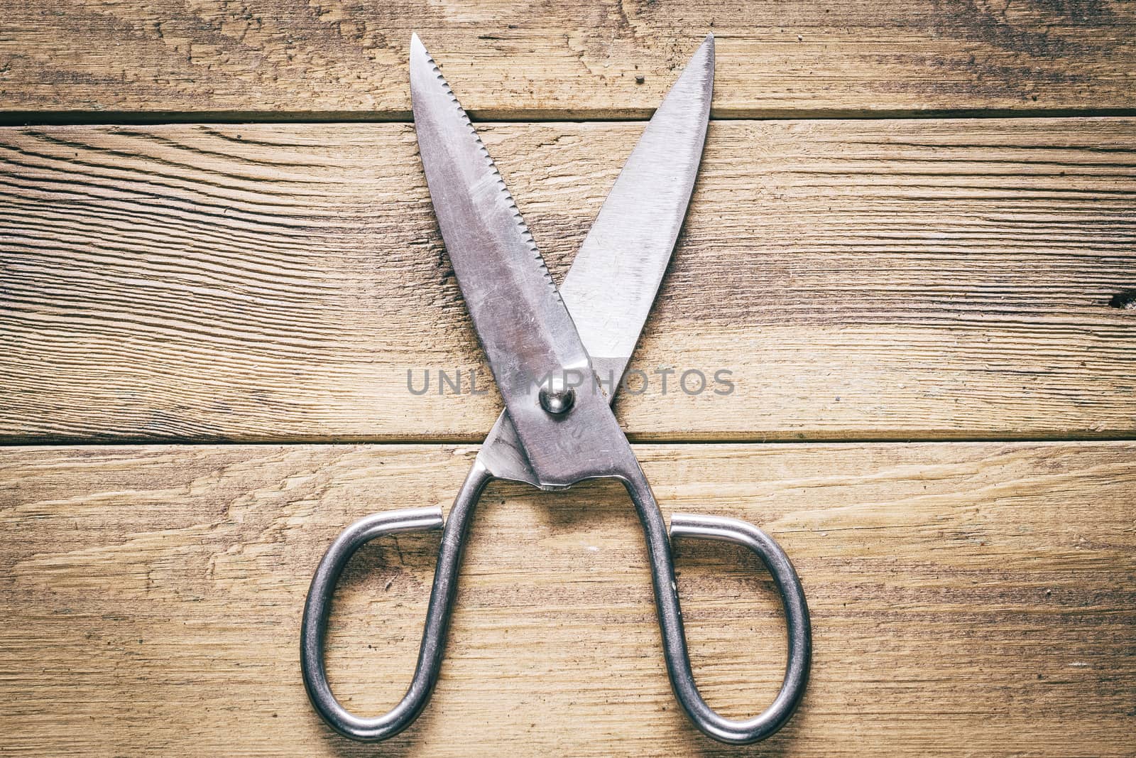 Group of  old oxide vintage tools. Scissors