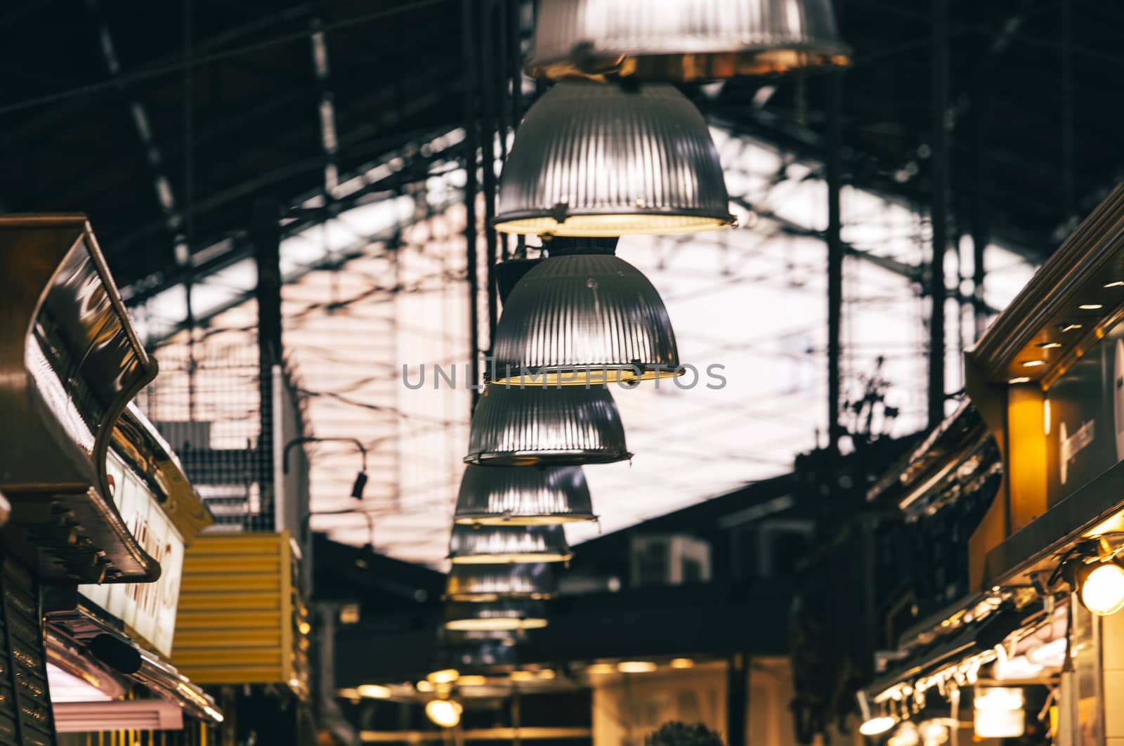 Lights sited in the Boqueria market