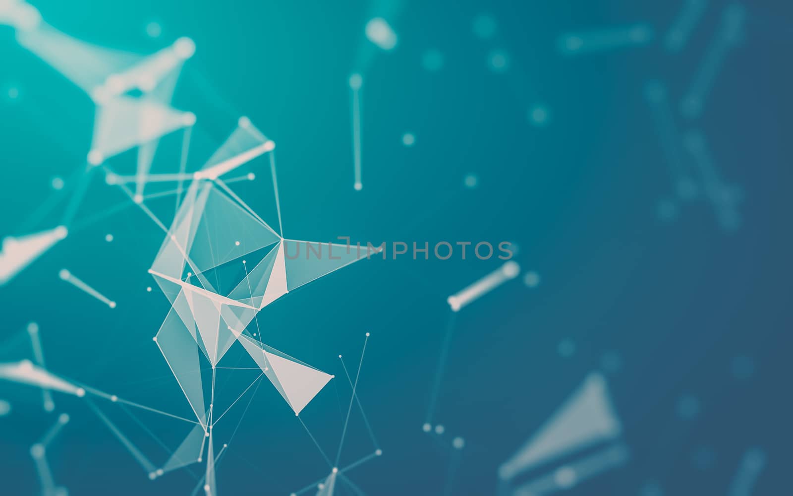 Abstract polygonal space low poly dark background with connecting dots and lines. Connection structure. 3d rendering