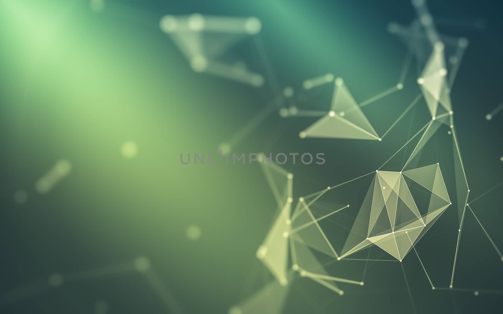 Abstract polygonal space low poly dark background, 3d rendering by teerawit