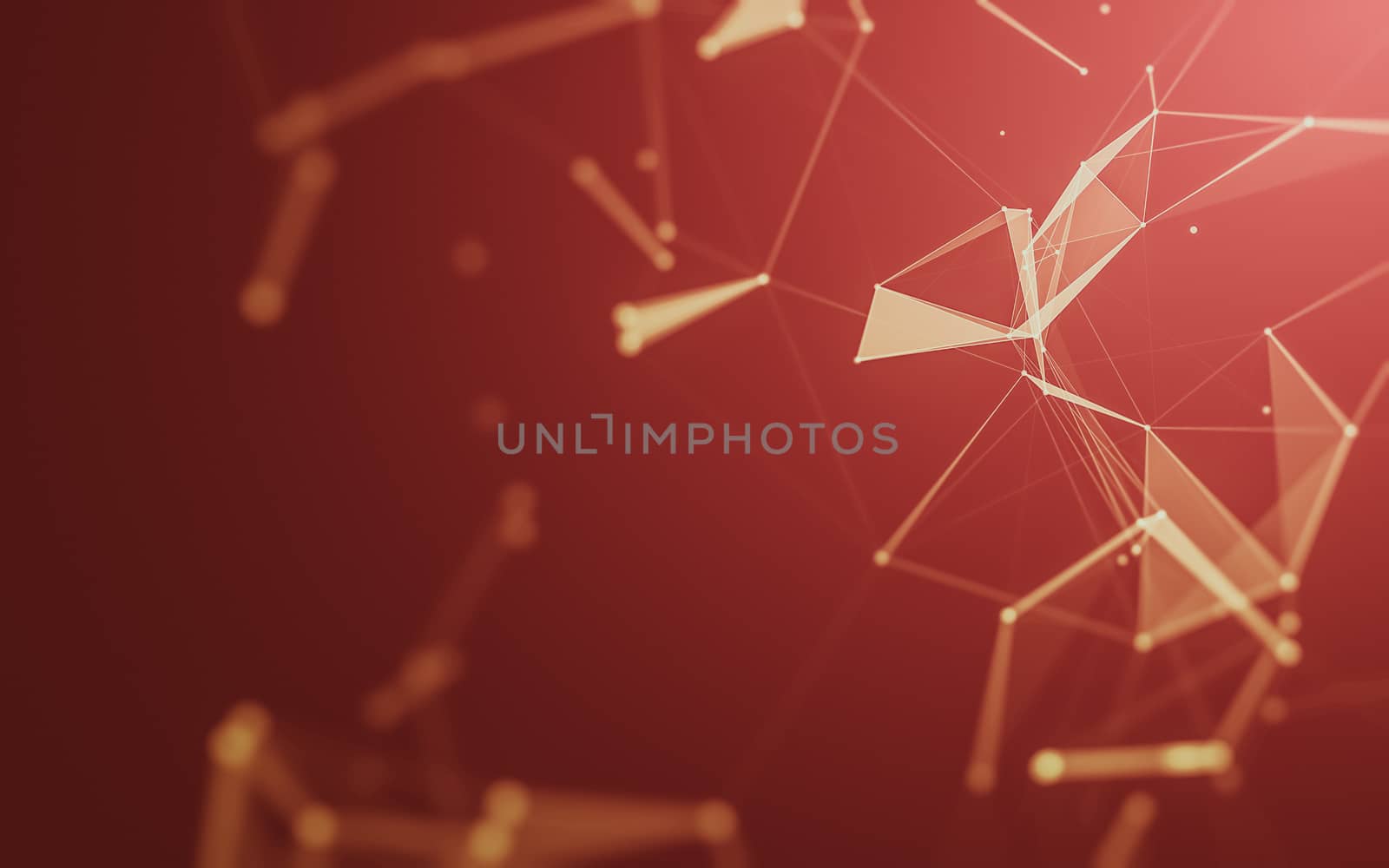 Abstract polygonal space low poly dark background, 3d rendering by teerawit