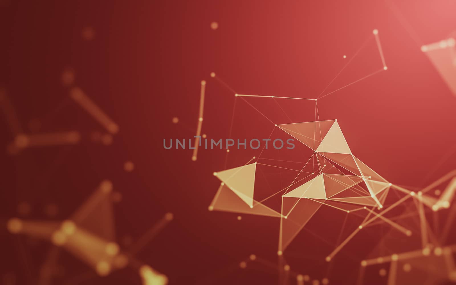 Abstract polygonal space low poly dark background with connecting dots and lines. Connection structure. 3d rendering