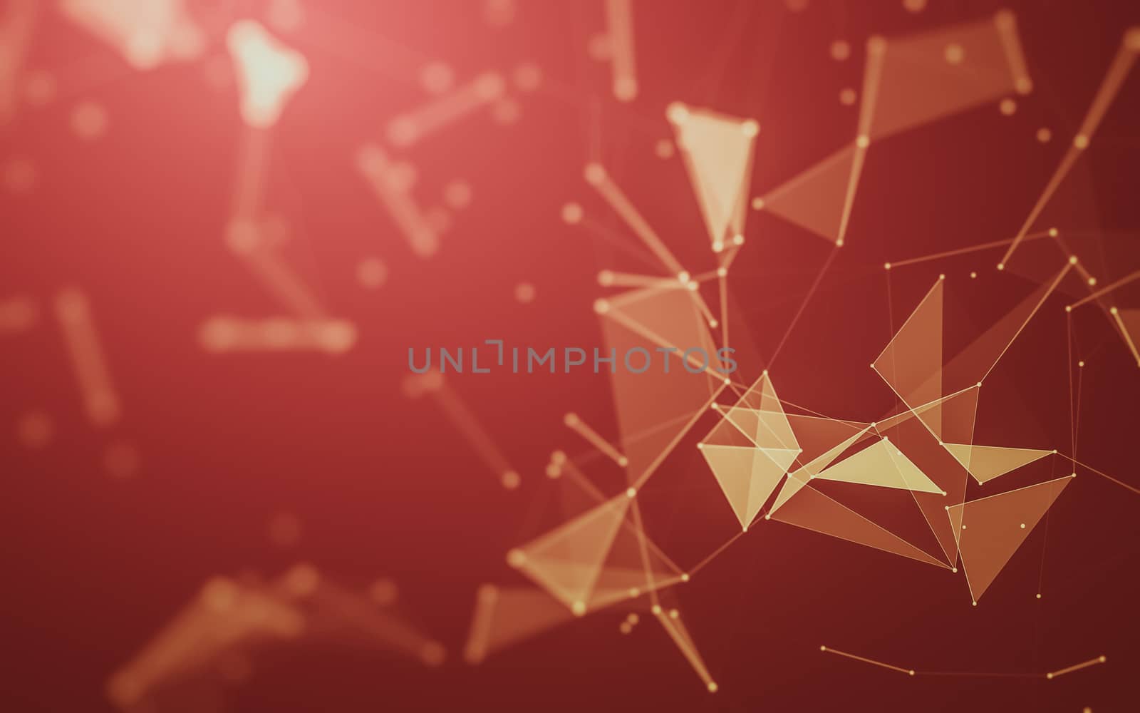 Abstract polygonal space low poly dark background with connecting dots and lines. Connection structure. 3d rendering