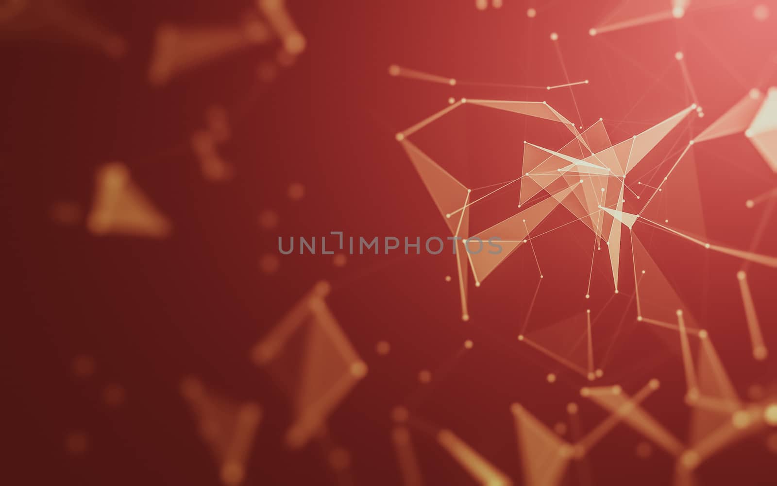 Abstract polygonal space low poly dark background with connecting dots and lines. Connection structure. 3d rendering