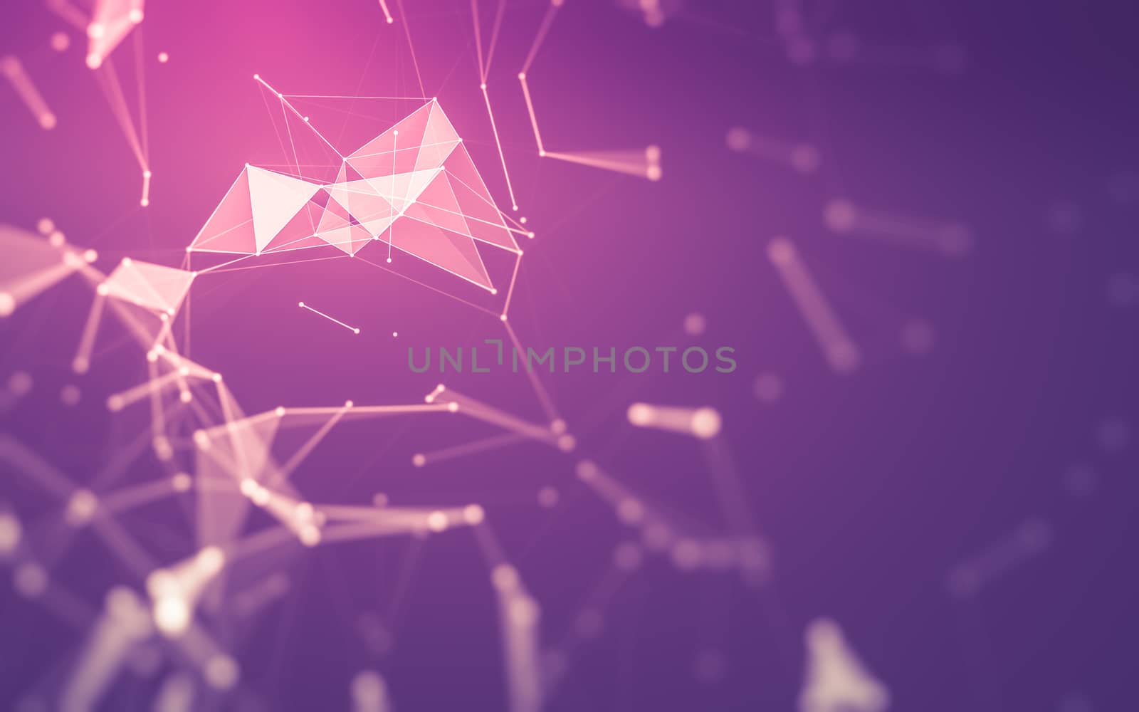 Abstract polygonal space low poly dark background, 3d rendering by teerawit