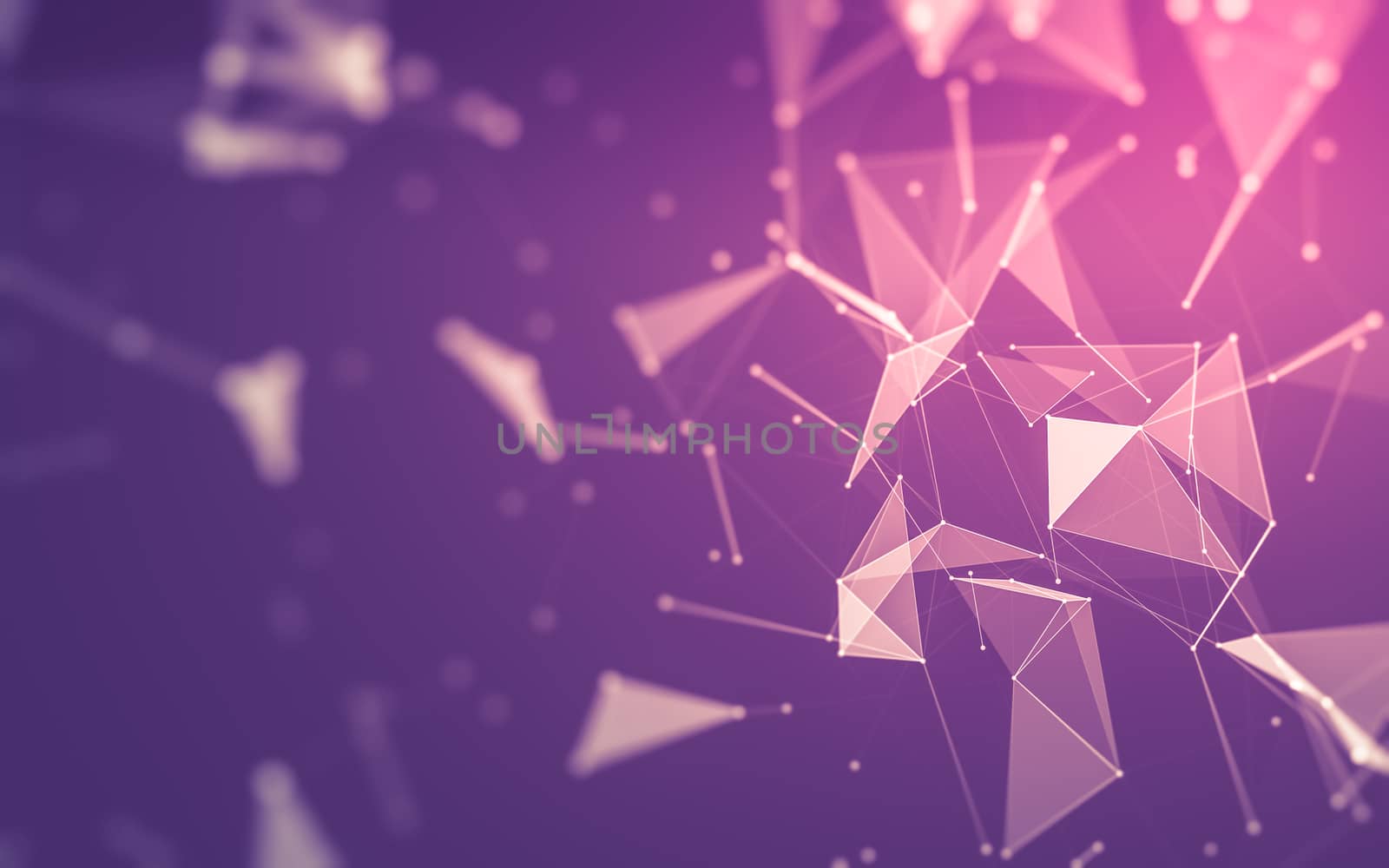 Abstract polygonal space low poly dark background, 3d rendering by teerawit