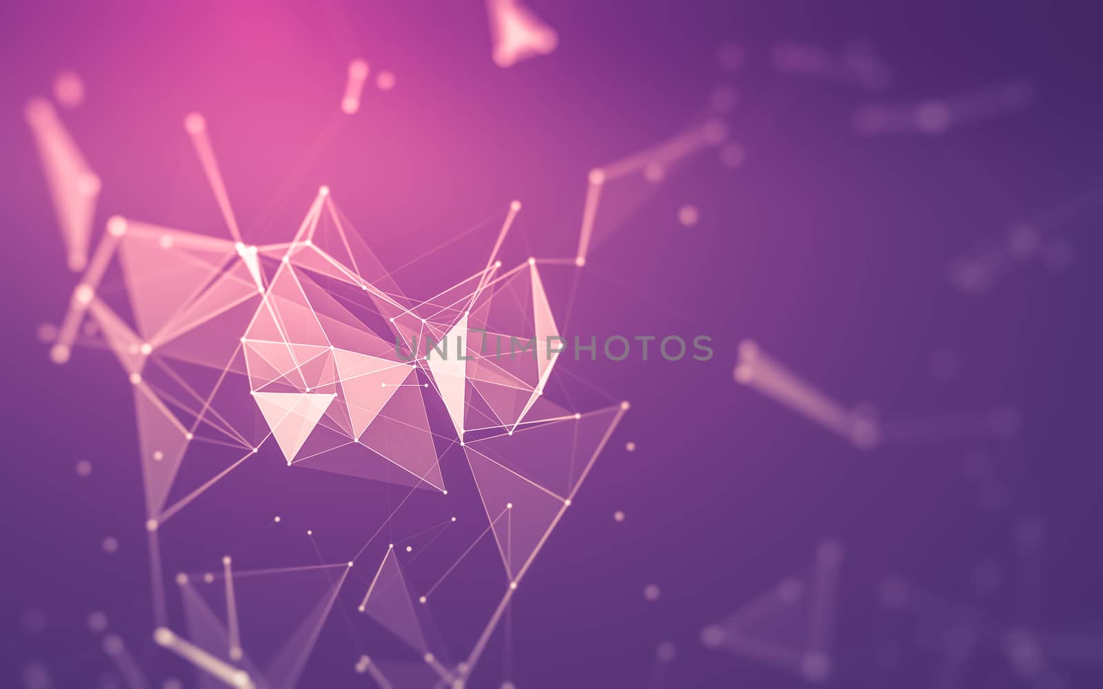 Abstract polygonal space low poly dark background, 3d rendering by teerawit