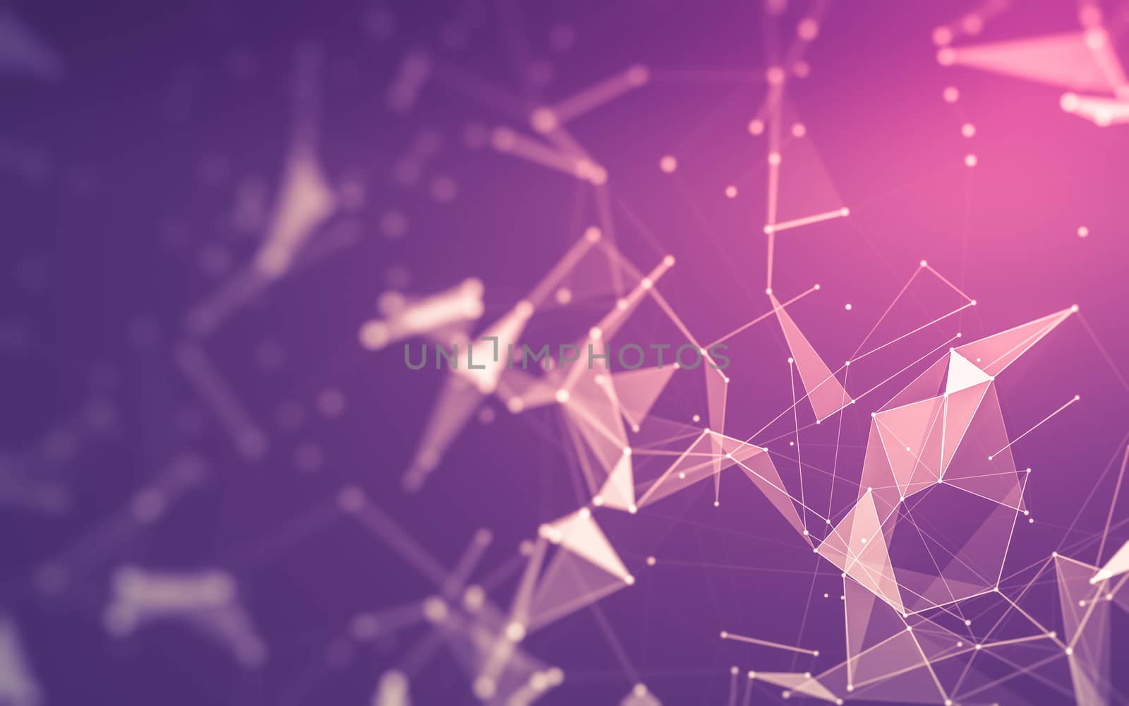 Abstract polygonal space low poly dark background, 3d rendering by teerawit