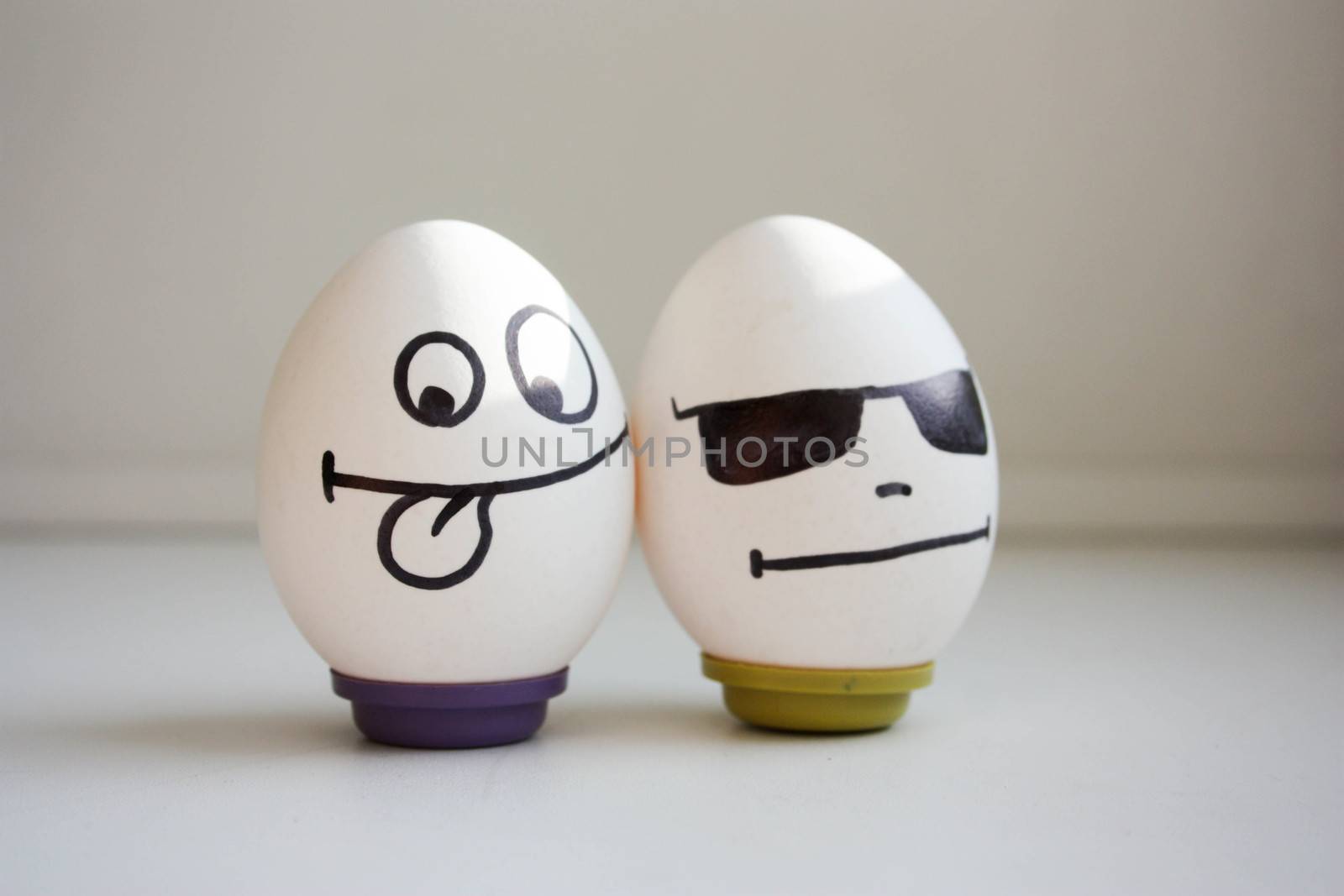 funny and funny eggs. two eggs for Halloween by xenium