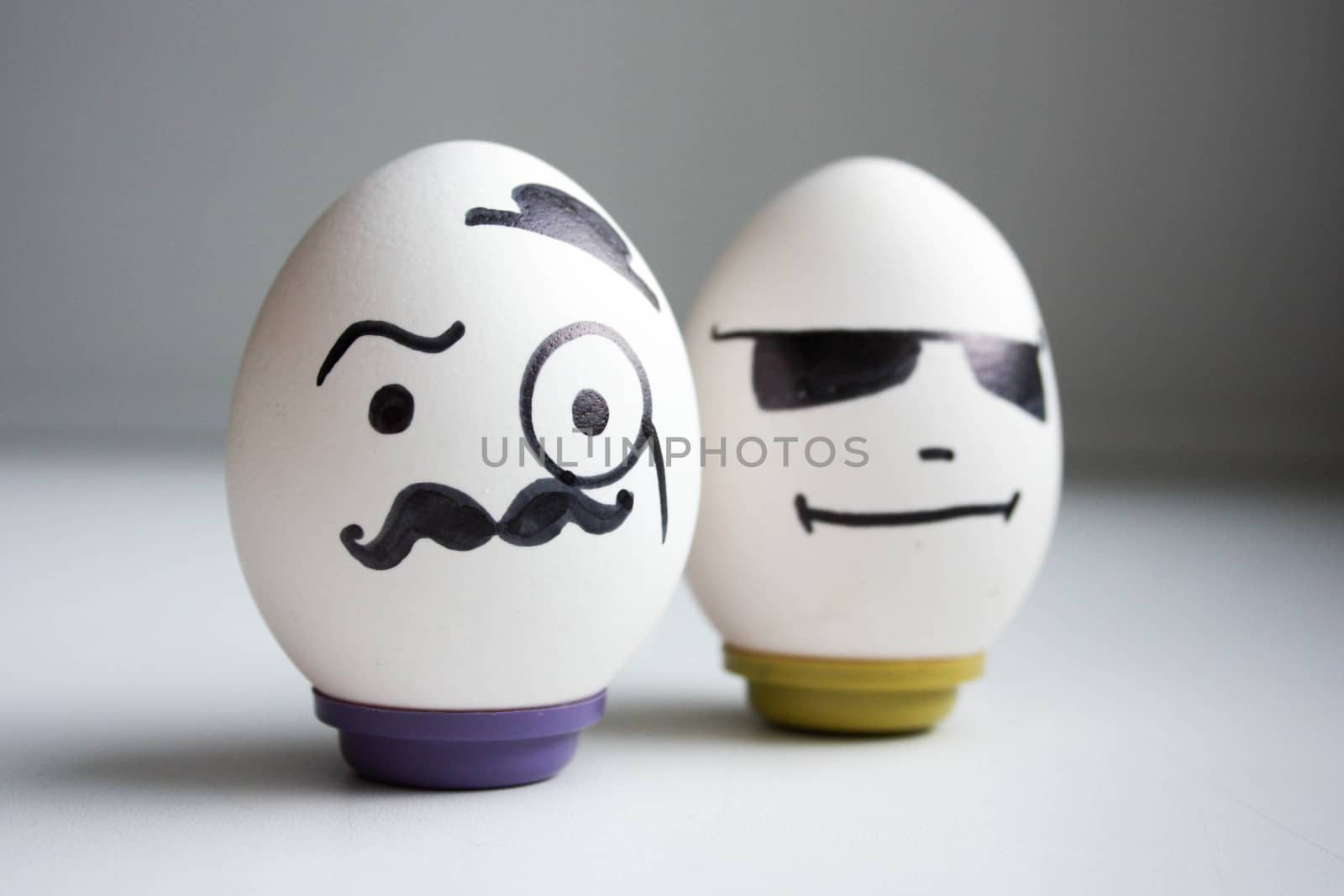 funny and funny eggs. two eggs for Halloween by xenium