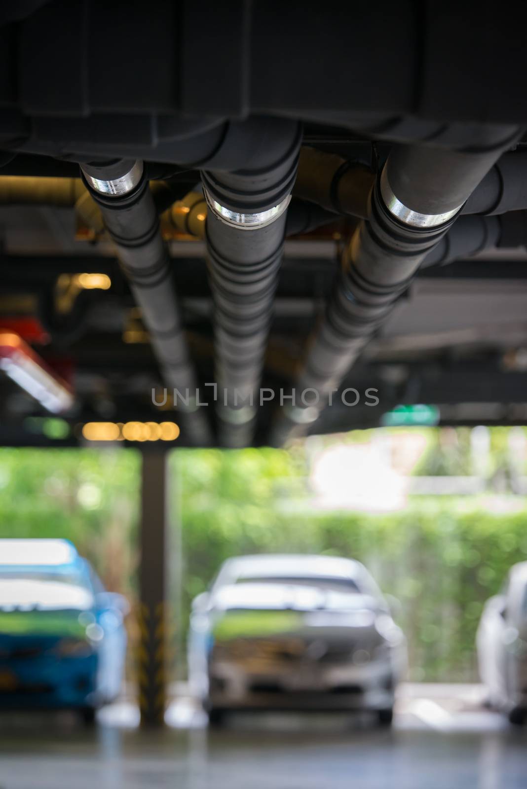 sanitary pipe in car parking by antpkr