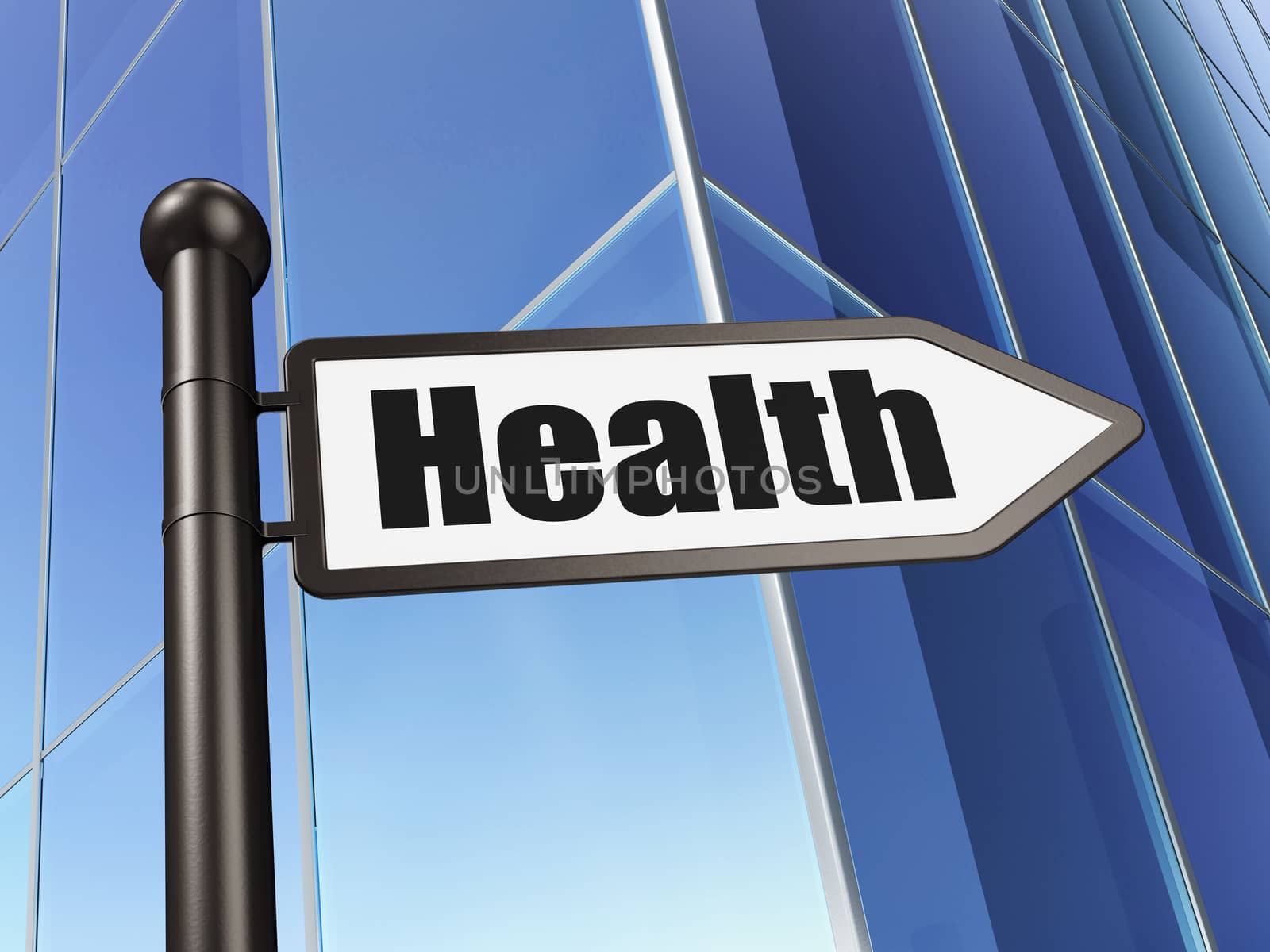 Health concept: sign Health on Building background, 3D rendering