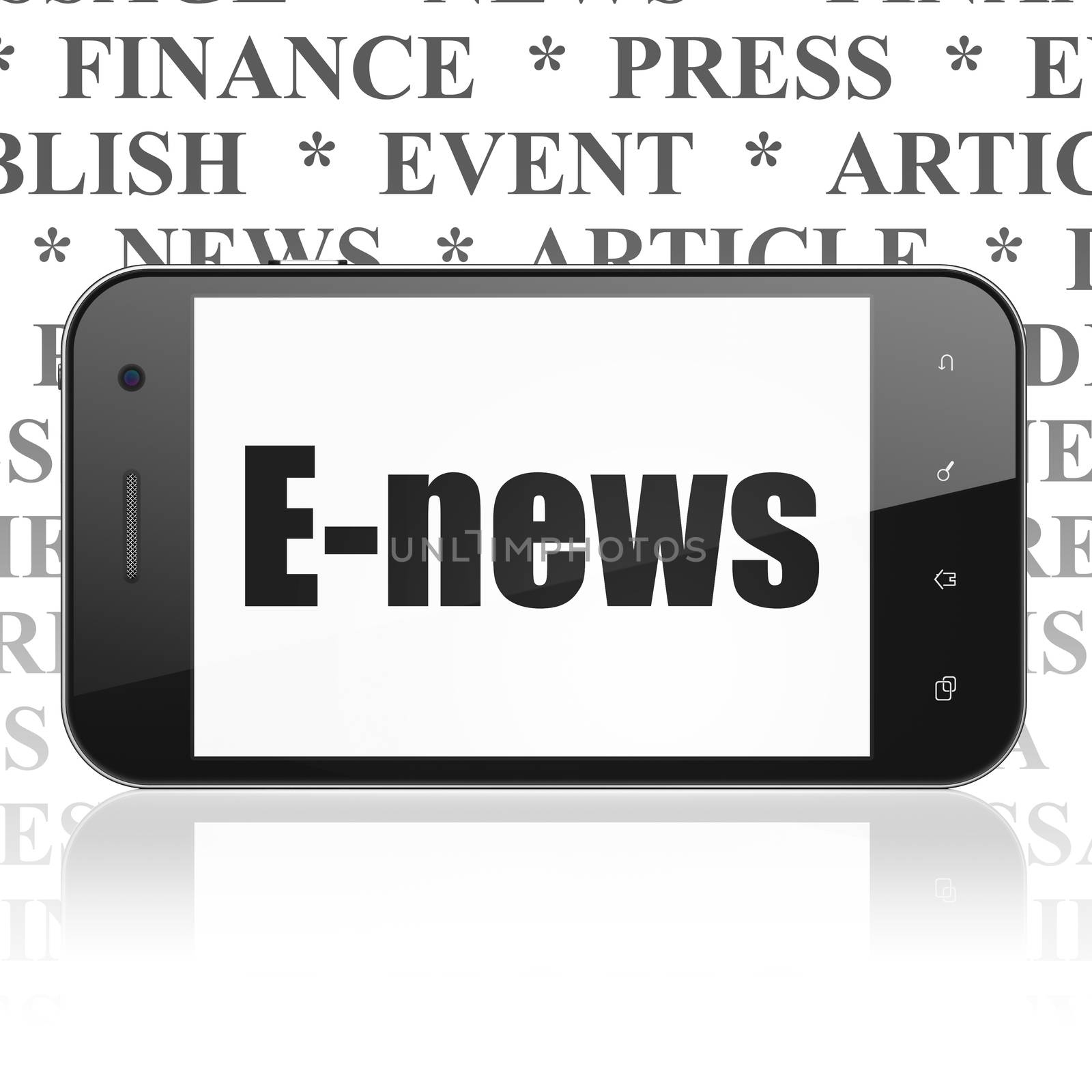 News concept: Smartphone with E-news on display by maxkabakov