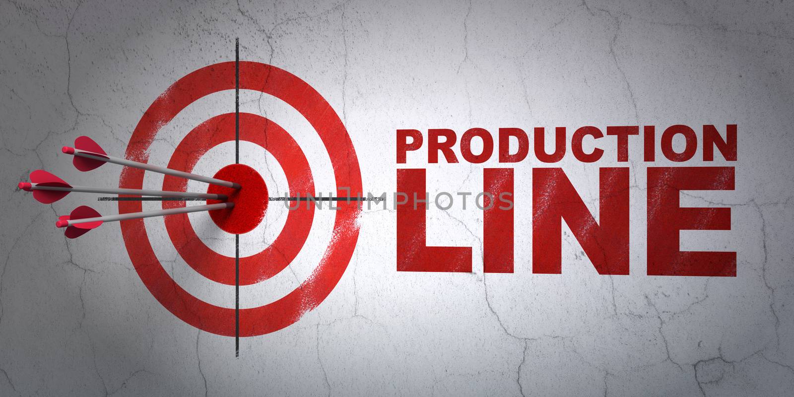 Industry concept: target and Production Line on wall background by maxkabakov