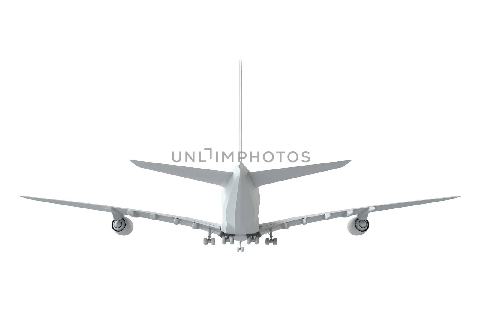 White airplane. Isolated on white background. 3d illustration