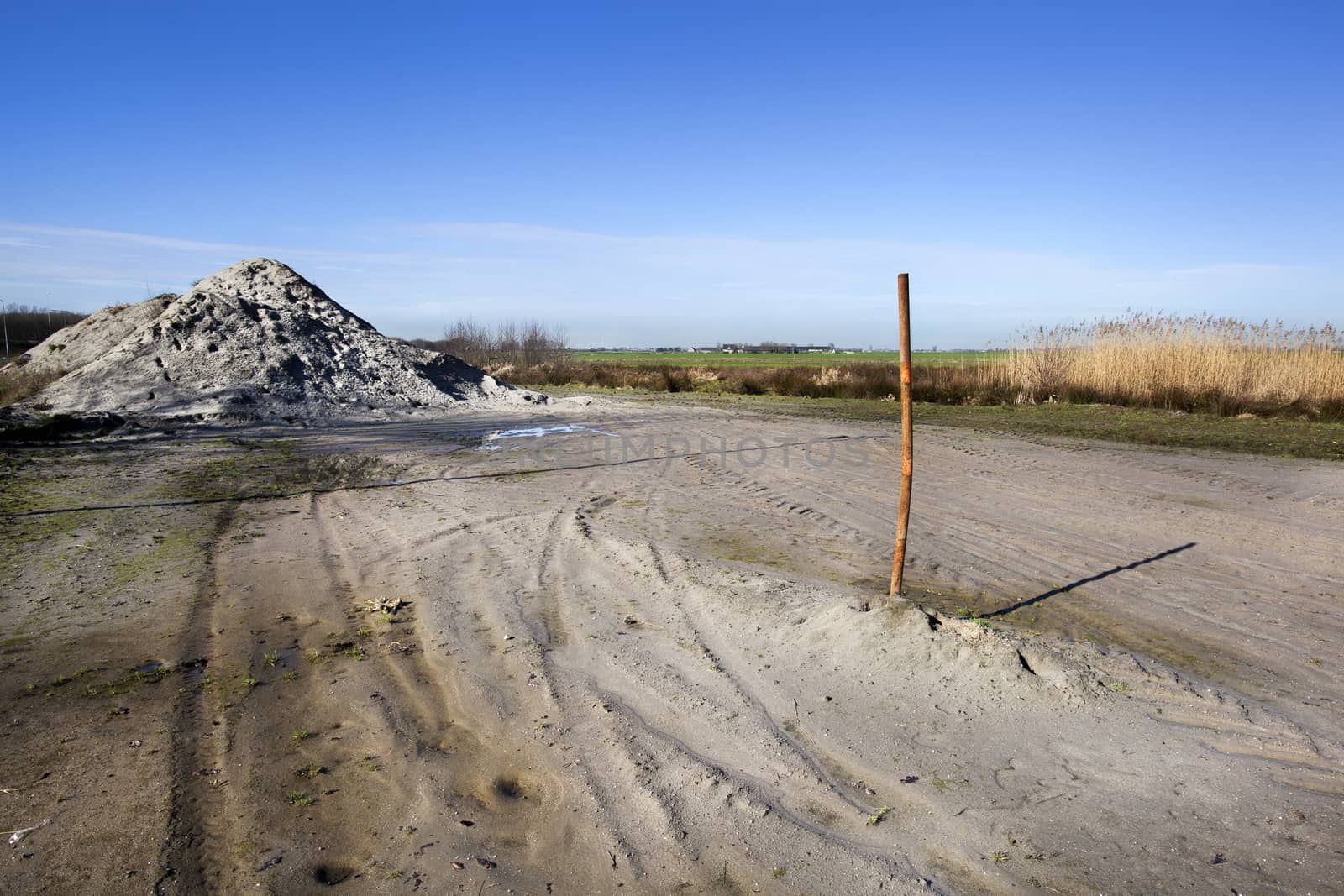 Construction site development in the countryside of the Netherlands