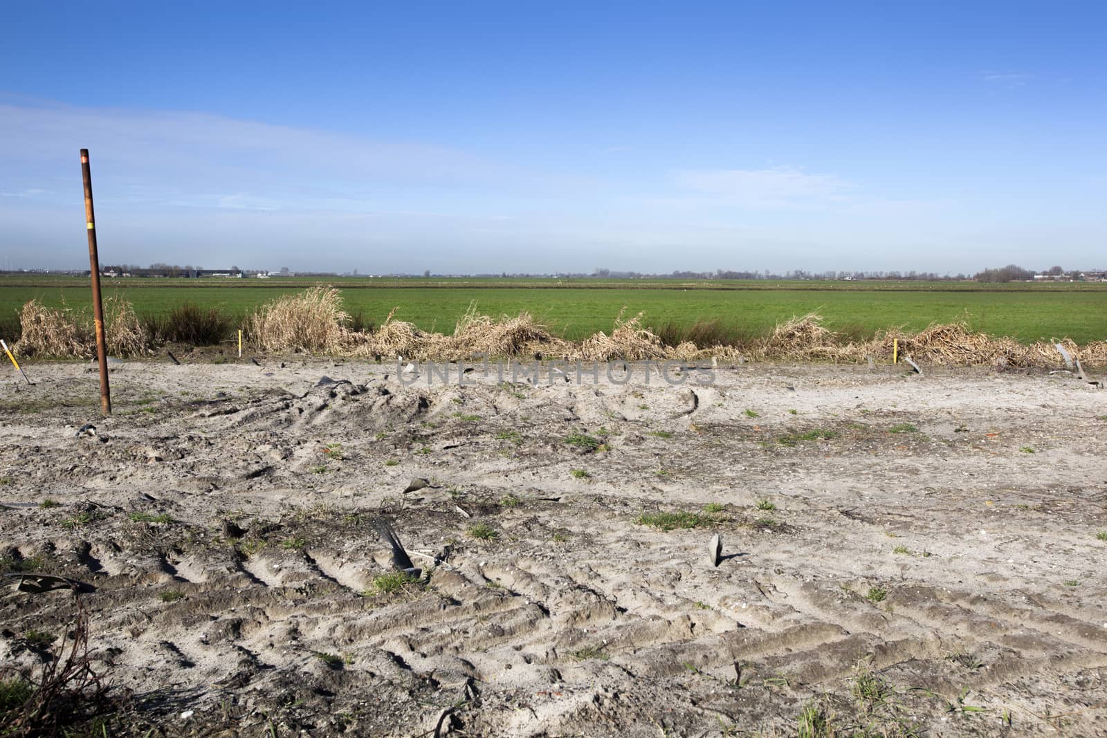 Construction site development in the countryside of the Netherlands