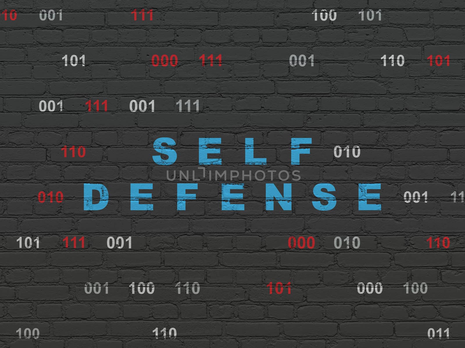 Protection concept: Self Defense on wall background by maxkabakov