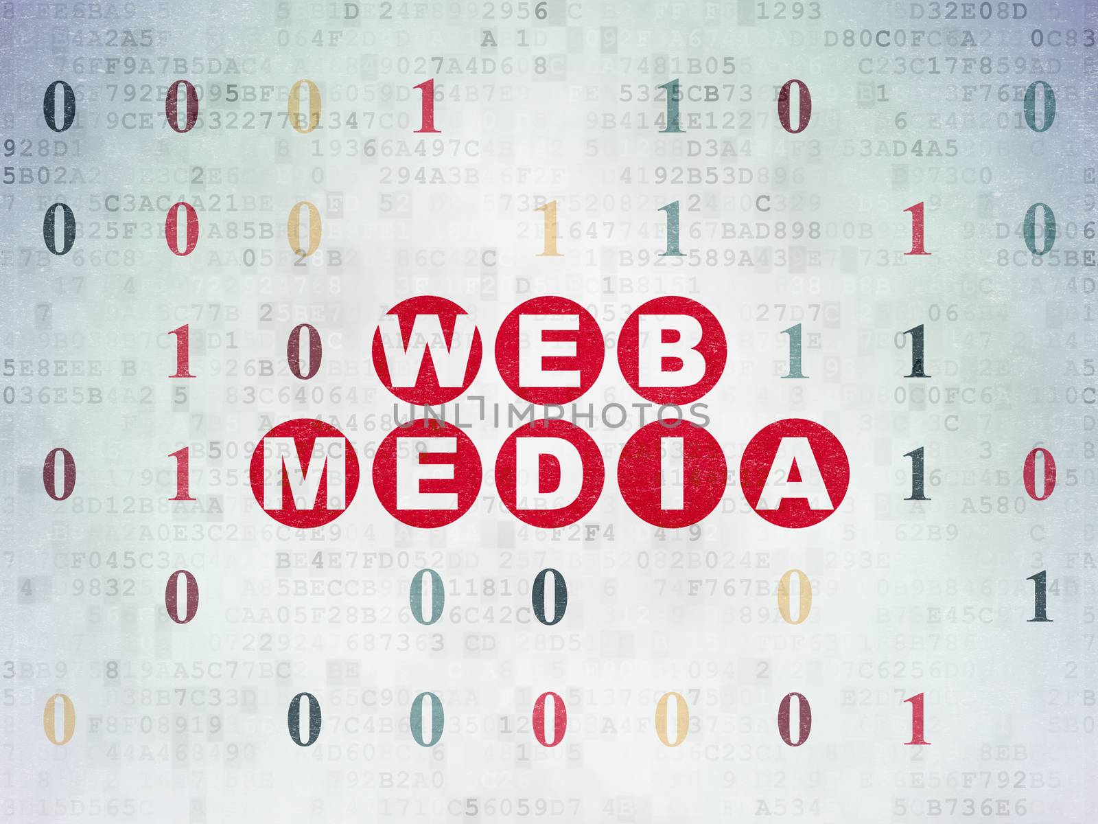 Web development concept: Web Media on Digital Data Paper background by maxkabakov