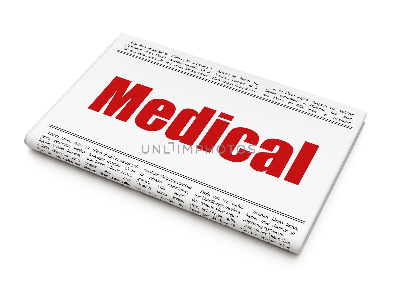 Health concept: newspaper headline Medical by maxkabakov