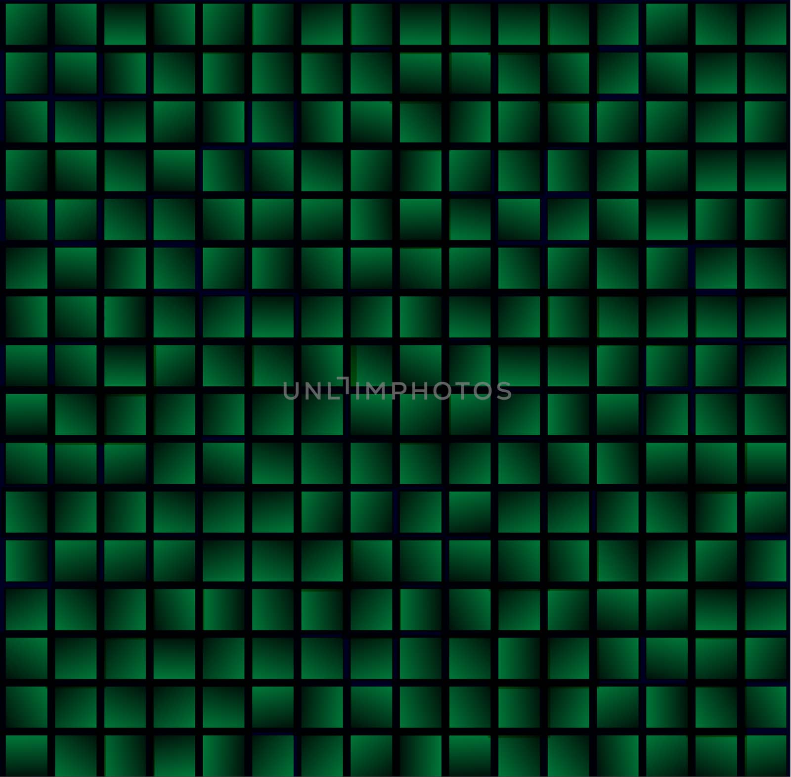 Abstract geometrical seamless pattern with rectagles. Green light checked background.