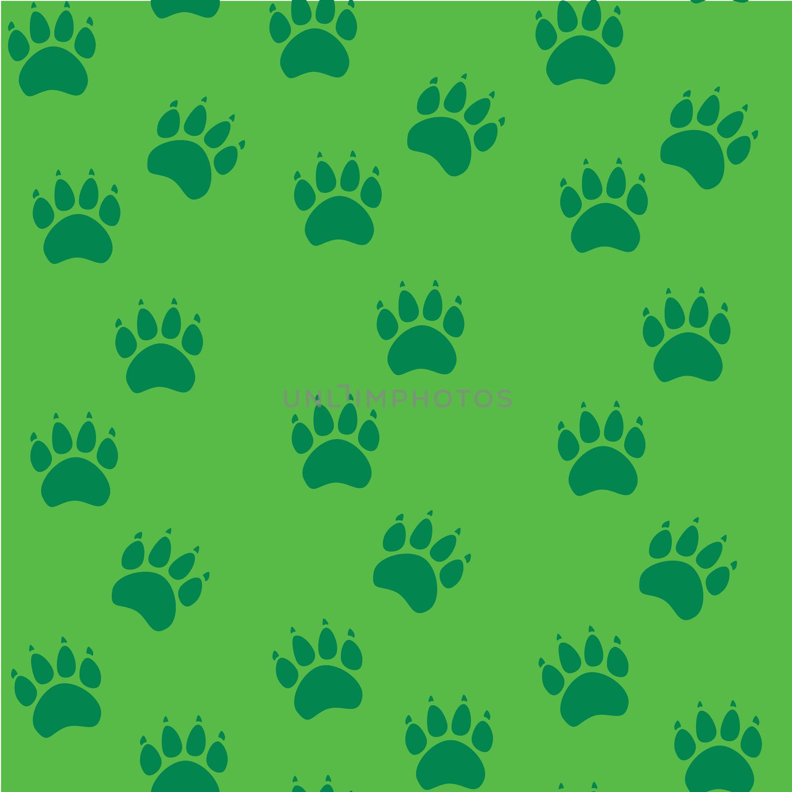 Cat or dog paw seamless pattern - animal footprint texture.