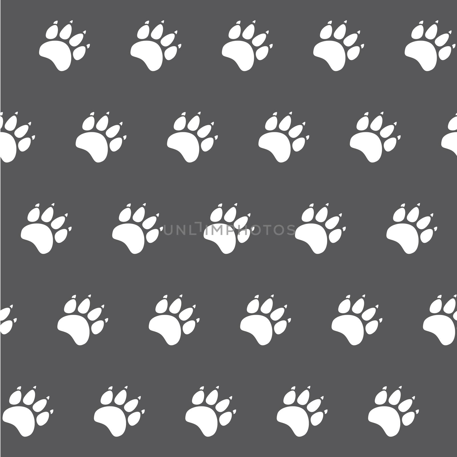 Cat or dog paw seamless pattern - animal footprint texture.