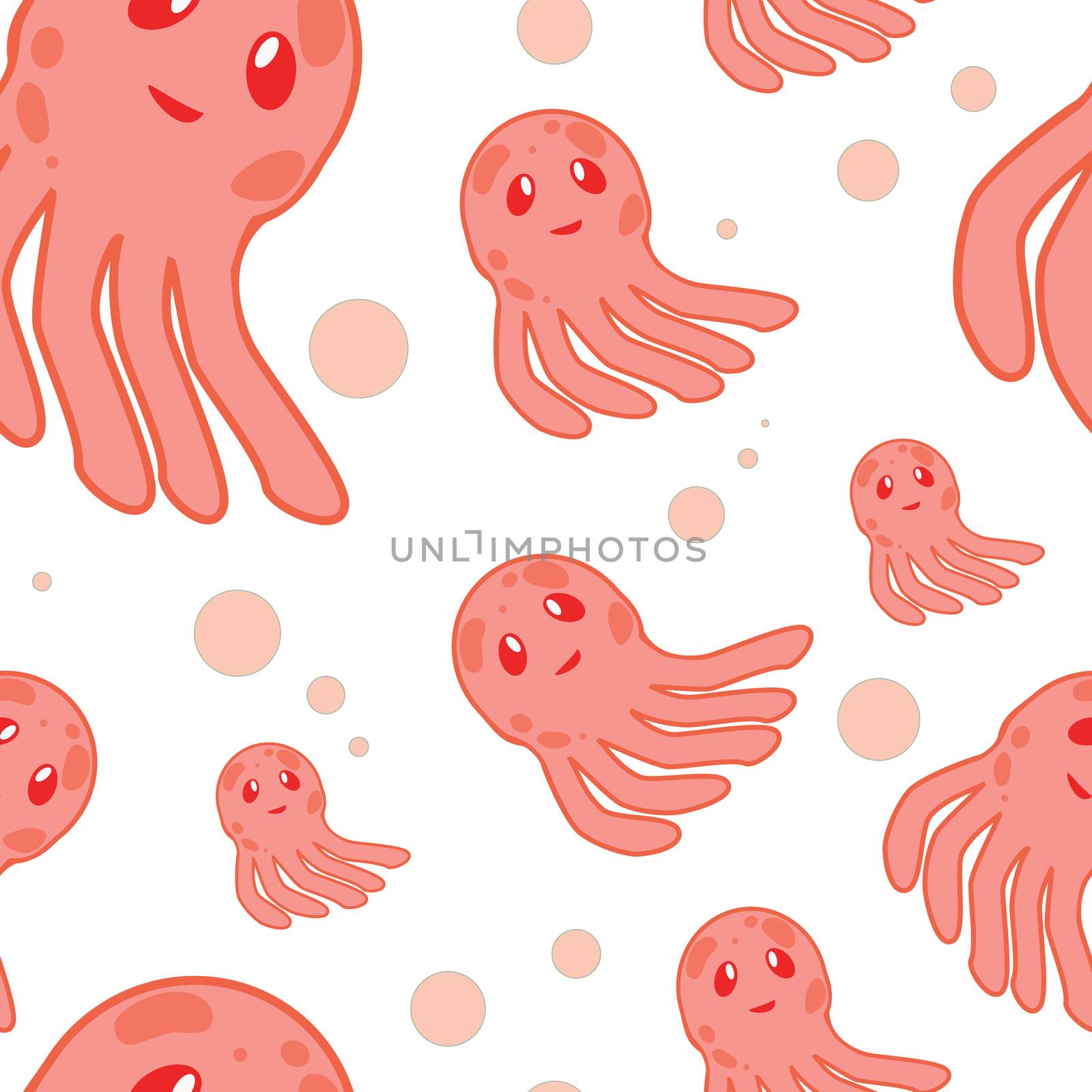 Cute happy jellyfish cartoon character sea animal illustration. Invertebrate animal sea fauna jellyfish medusa illustration. Nature animal aquatic medusa, aquarium tropical marine.