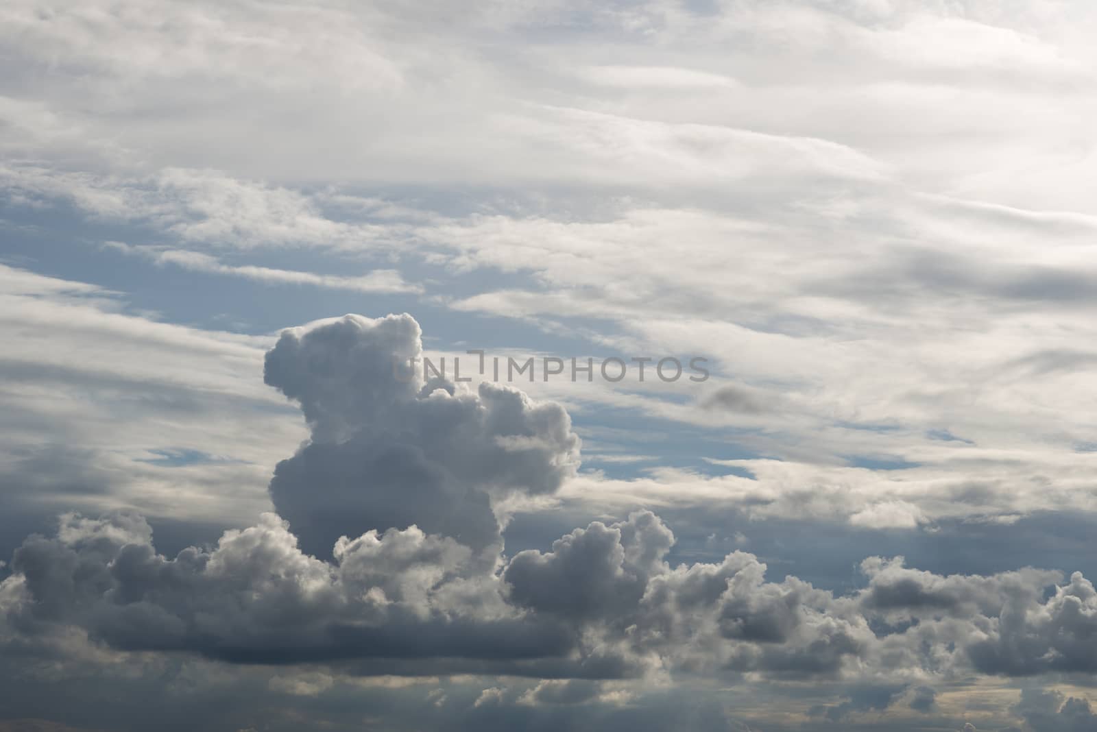White clouds with blue skies in the summer as background picture
