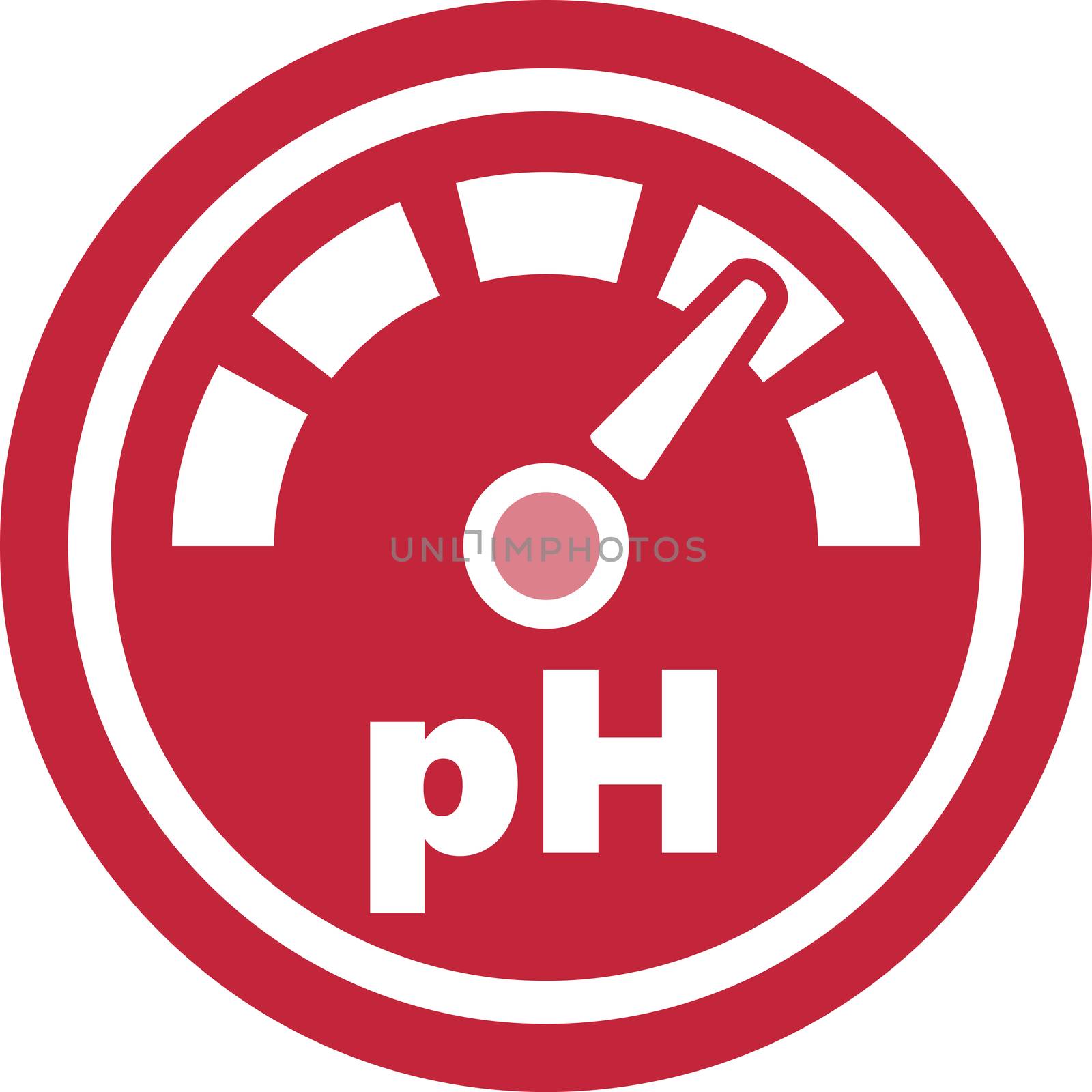 Increase of the pH Red Round Icon by clusterx