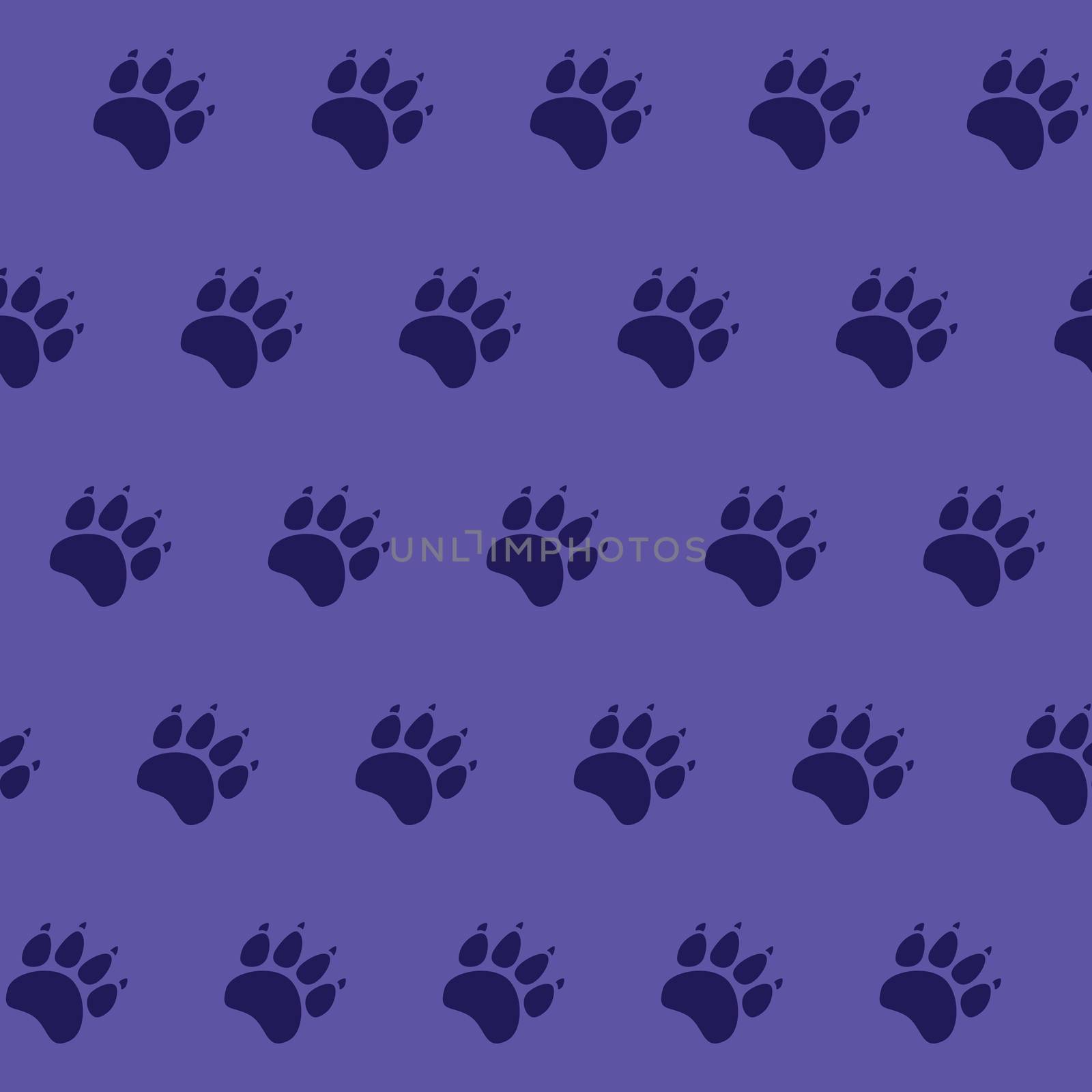 Cat or dog paw seamless pattern - animal footprint texture.