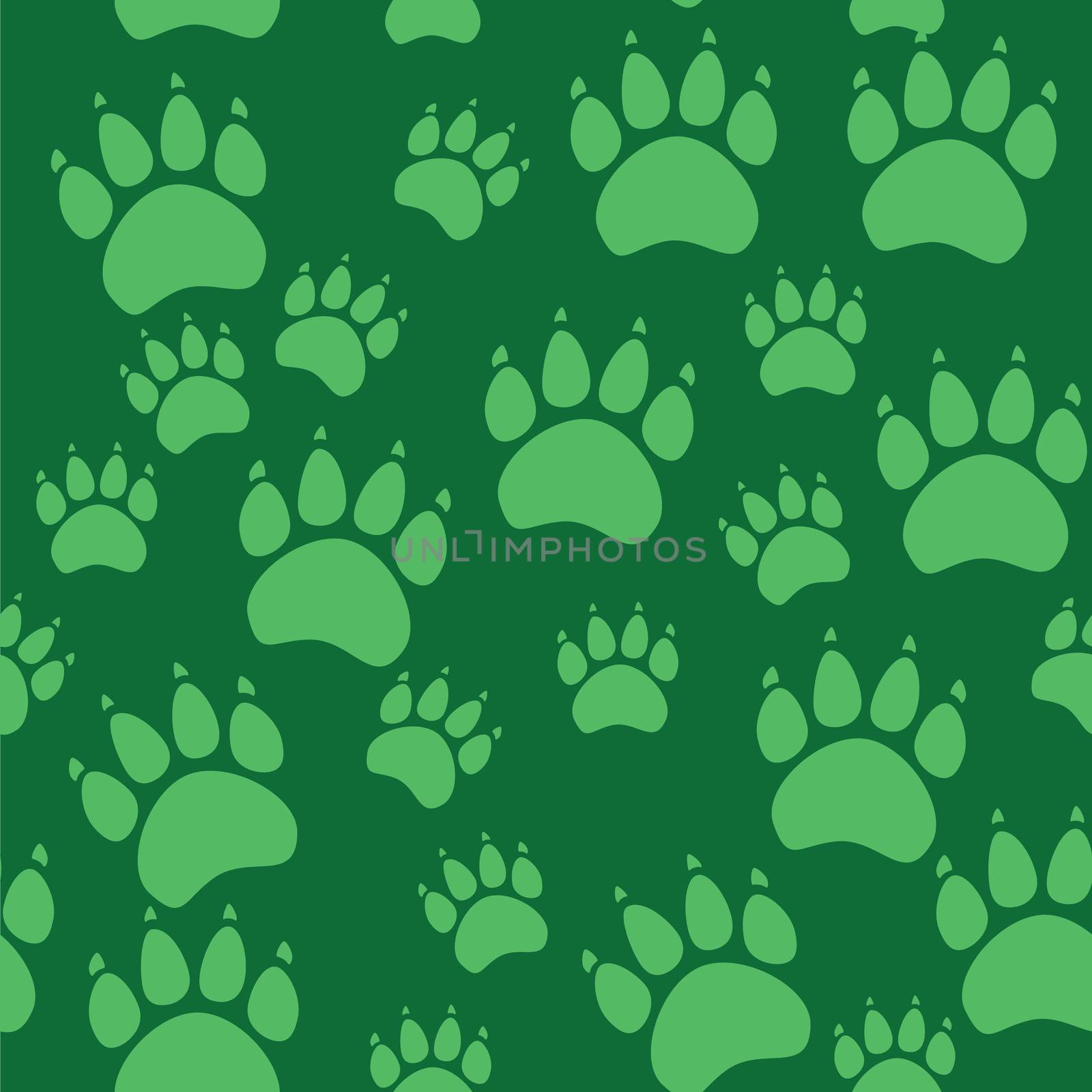 Cat or dog paw seamless pattern - animal footprint texture.