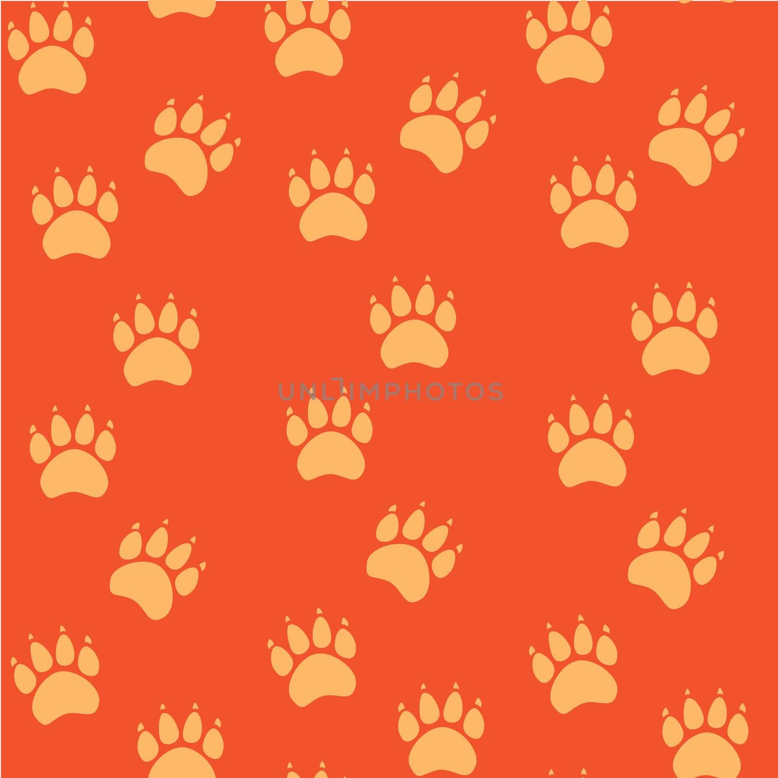 Cat or dog paw seamless pattern - animal footprint texture.