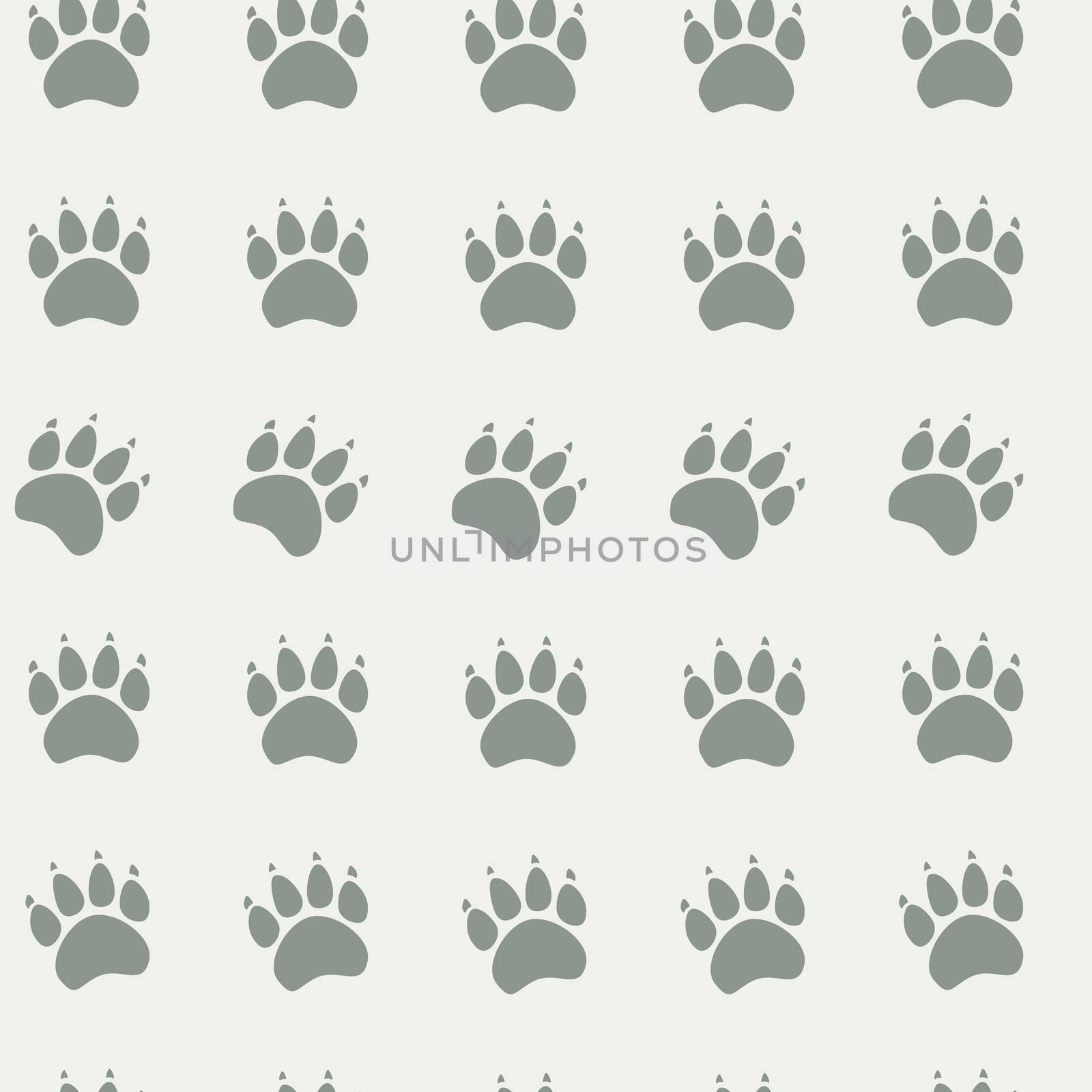 Cat or dog paw seamless pattern - animal footprint texture.