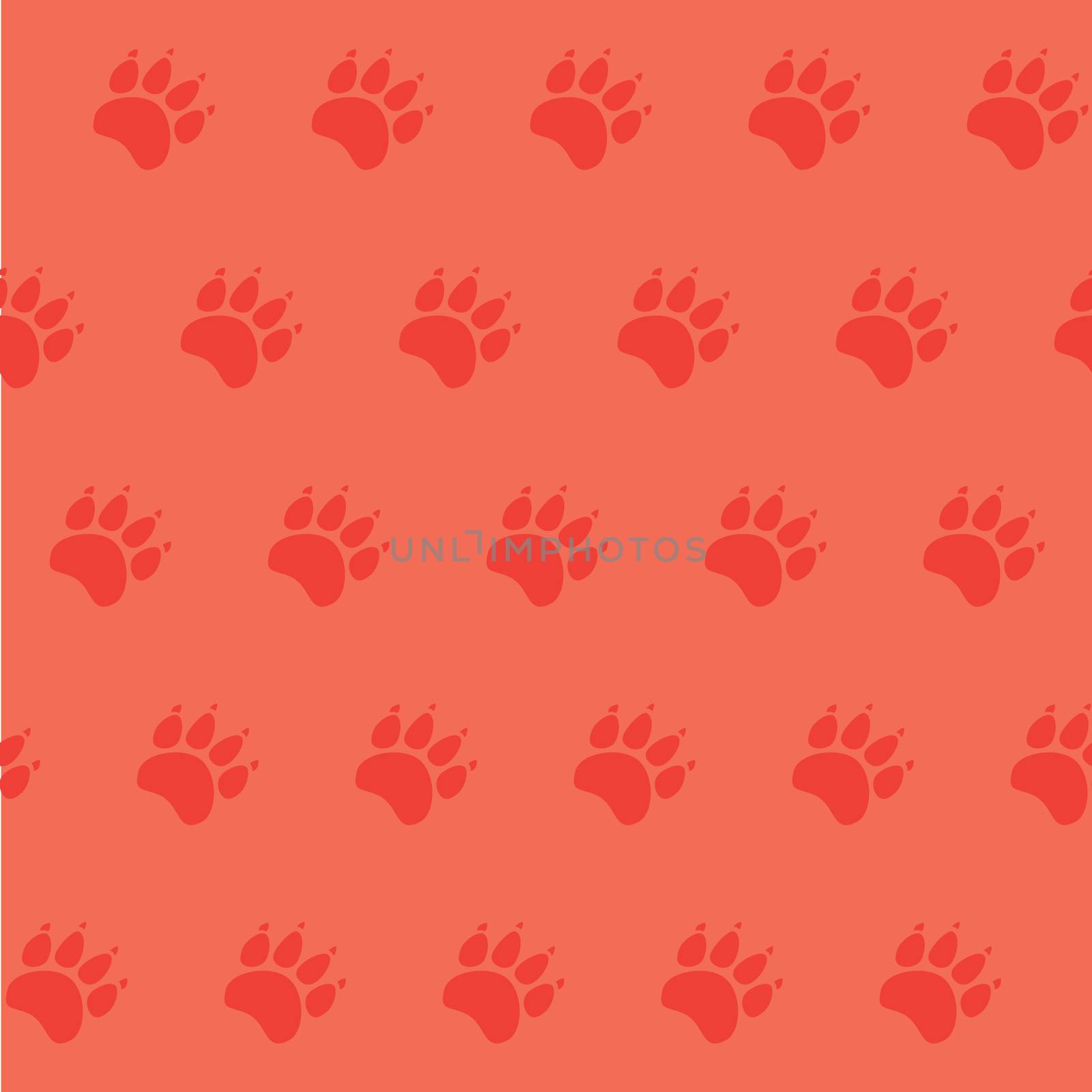 Cat or dog paw seamless pattern - animal footprint texture.